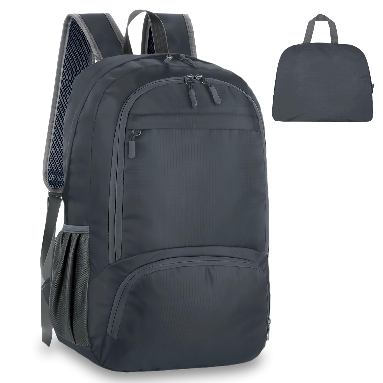 flintronic Ultraleicht Faltbar Klein Rucksack, 30L Leicht Wanderrucksack, Unisex Tagesrucksack Outdoor, Wasserdichter Wanderrucksack für Camping Wandern Reisen Sport Klettern Radfahren (Grau)