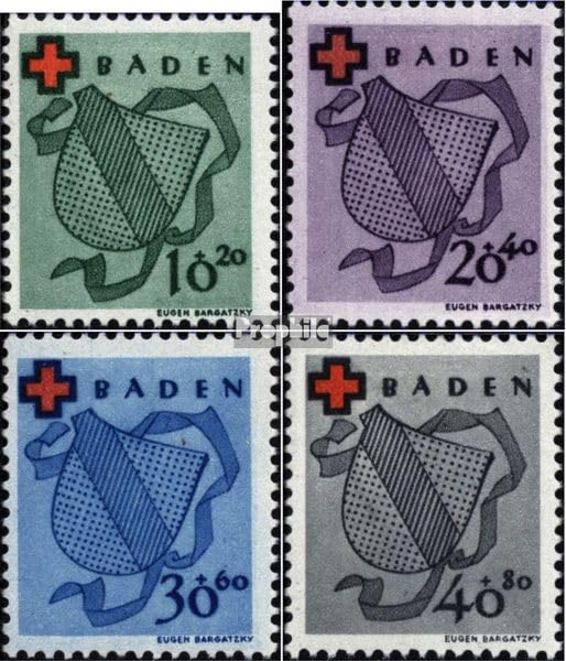 Sellos para los coleccionistas Prophila Franz Zona Baden 42A-45A MNH 1949