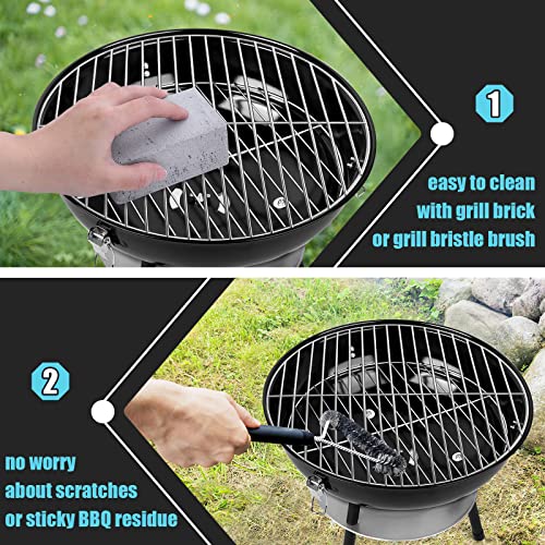 Image of HaSteeL 13.7-Inch Round Cooking Grate Replacement Rack Grilling Grid | 2-Piece, Suitable for Small Charcoal Grill, Chromed Iron Steel, Non Toxic, Healthy, Durable