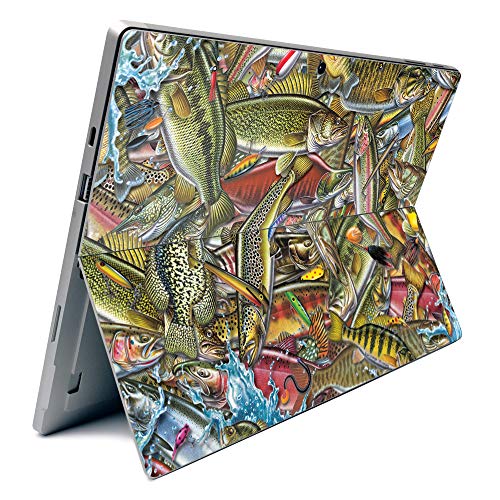 Image of MightySkins Carbon Fiber Skin for Microsoft Surface Pro 7 - Fish Puzzle | Textured Carbon Fiber Finish | Easy to Apply, Remove, and Change Styles | Made in The USA (CF-MISURPR7-Fish Puzzle)