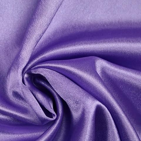 Over 70 Colours - Plain Solid Crepe Back Satin Fabric Material Dress Bridal 58" (Sample (10cm x 10cm), Lilac Purple 5907) Cover