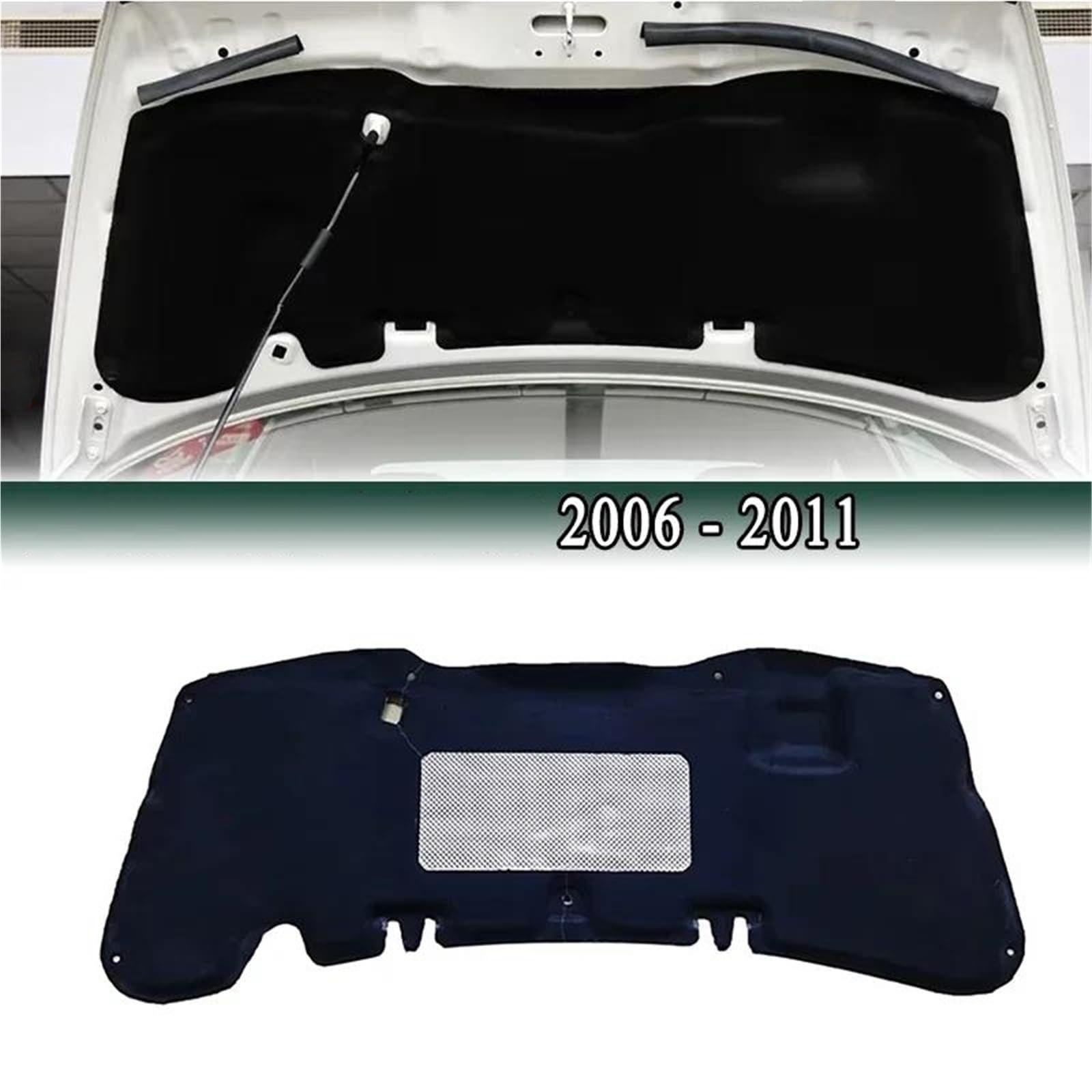 Térmico Acústico Almohadilla Aislamiento Capó Delantero Protector Motor Estera Con Aislamiento Térmico Y Sonido Cubierta Para Civic FD 2006-2011 Almohadilla Algodón(Style B)