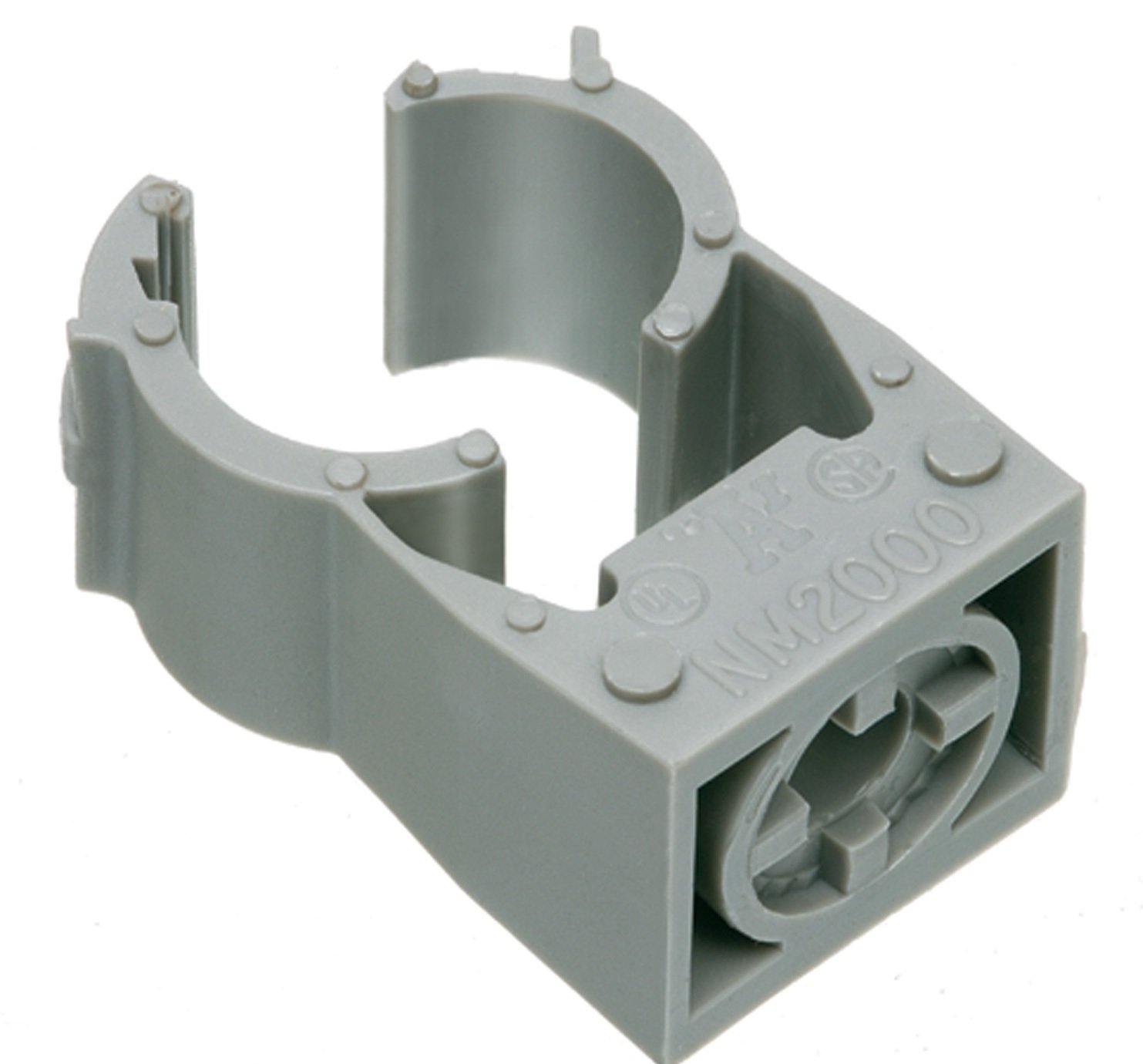 Arlington NM2005-100 Gray One-Piece Non-Metallic UV-Rated Quick-Latch Pipe Hanger, 100-Pack, 1/2-Inch RIGID