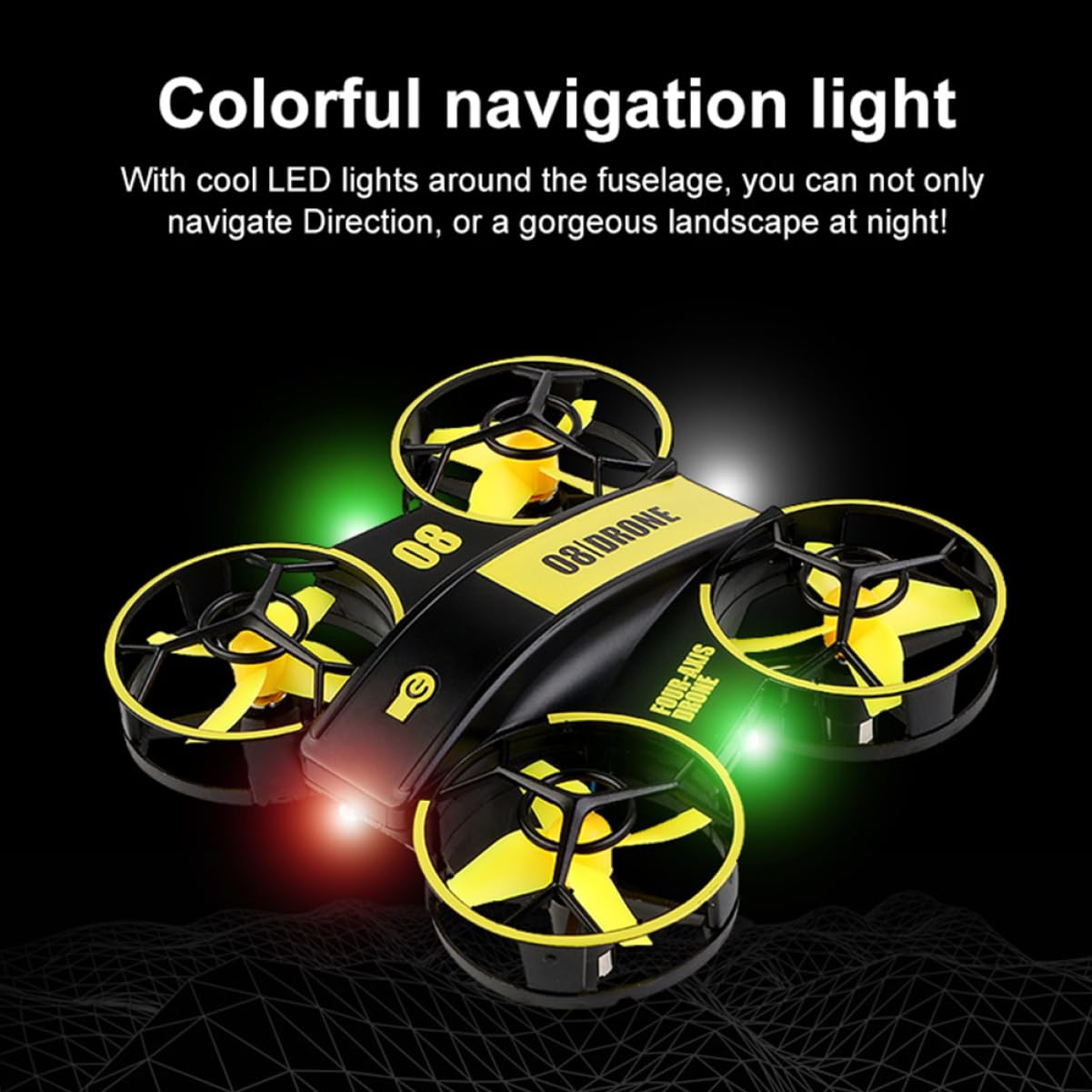 ibasenice 2pezzi Mini Quadcopter Telecomandato Con Led Drone Per Adulti Giocattolo Elicottero Compatto e Resistente Agli Urti Controllo Precisione Voli Rotazione e Notturni Include Batterie