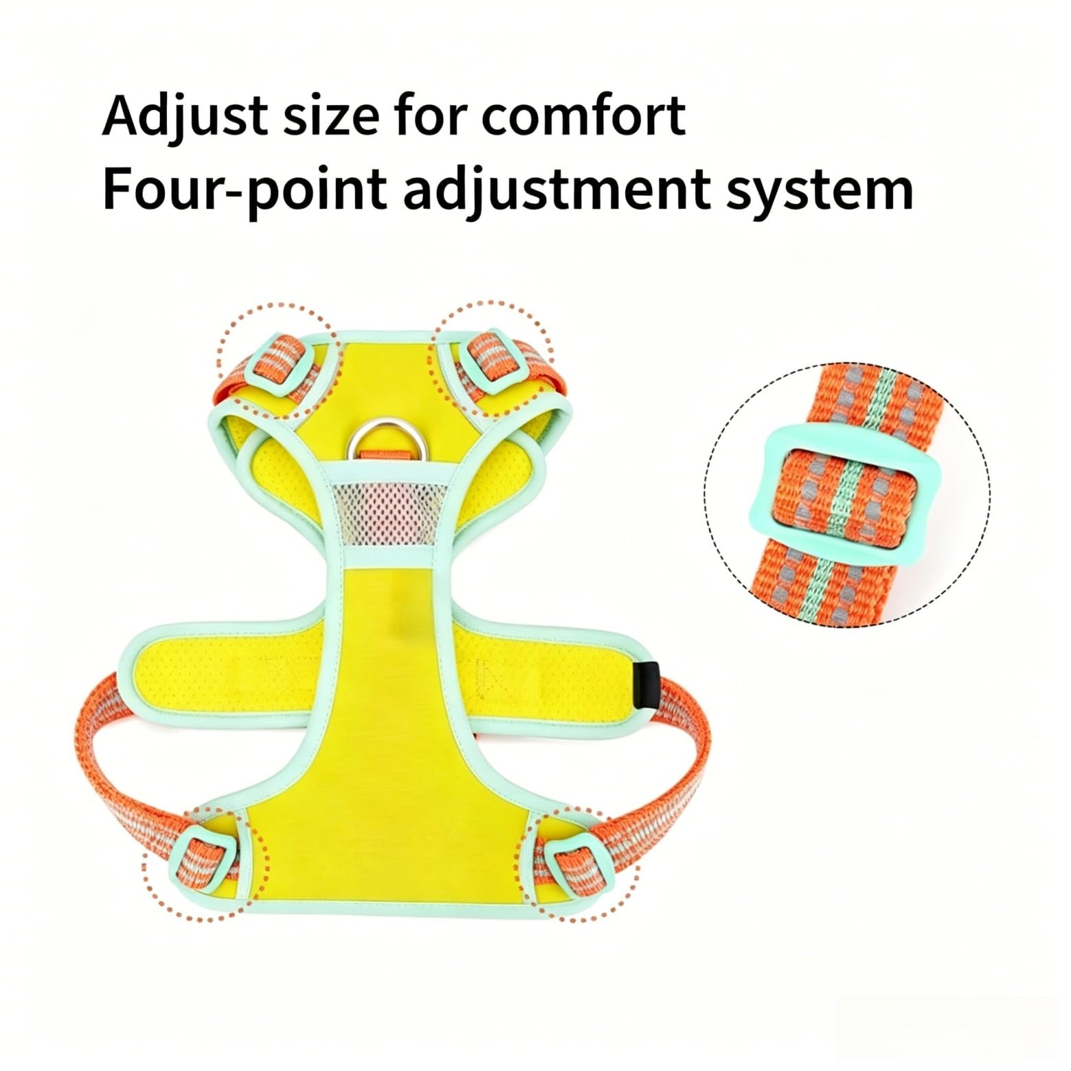 Arnés Ajustable para Perros Pequeños y Medianos – Aleación de Aluminio Ligera, Luz LED, Asa de Corto Alcance, Hebilla Conveniente, Malla Transpirable y Cinta de Nylon 3M,Púrpura,XL