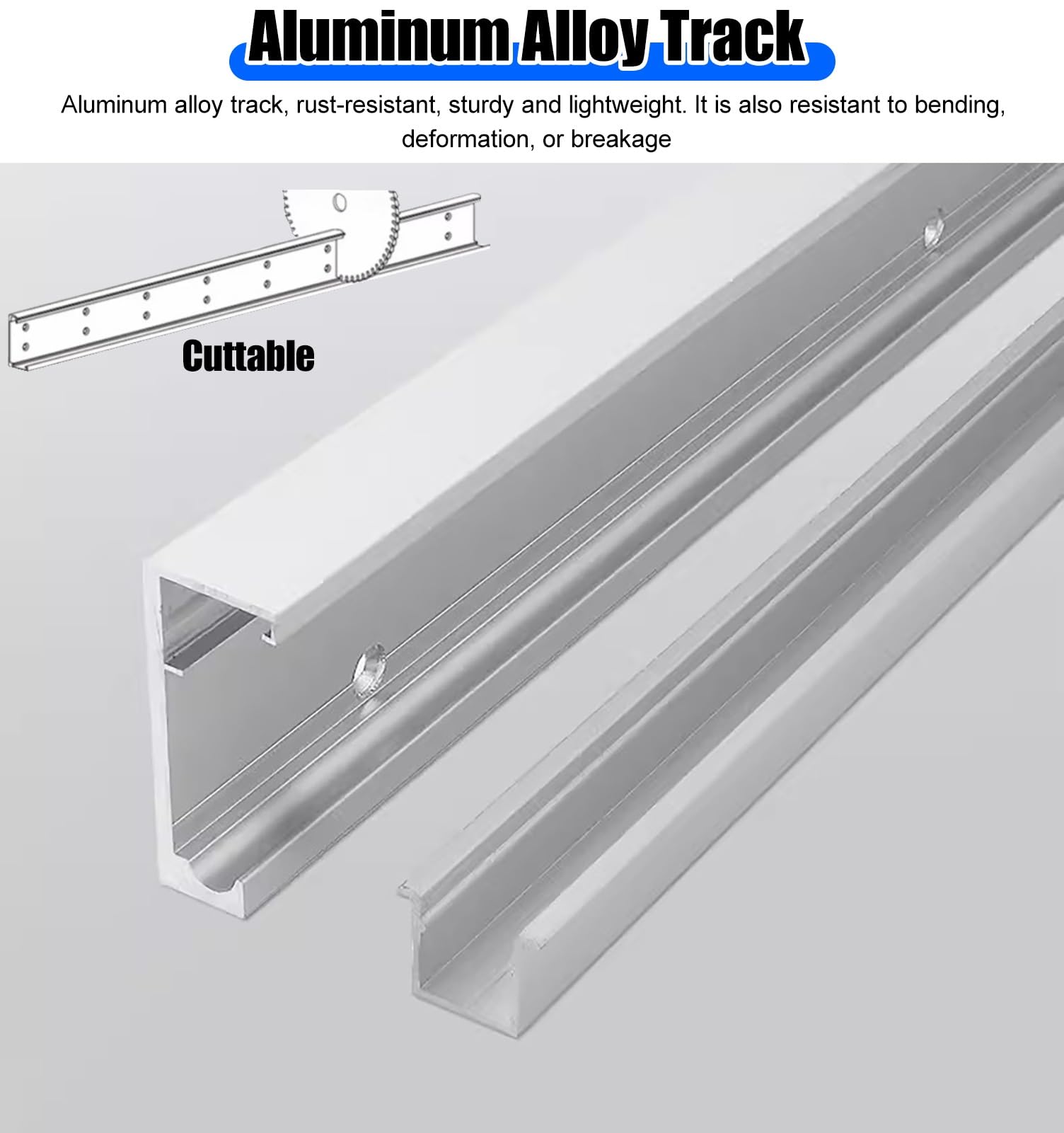 Rail Porte Coulissante Kit Quincaillerie Porte Coulissante Galandage Bois Mécanismes Fermeture Amortie, Kit Rail Invisible Anti-pincement Porte Coulissante, Rail Portes(1.2m (3.9ft))