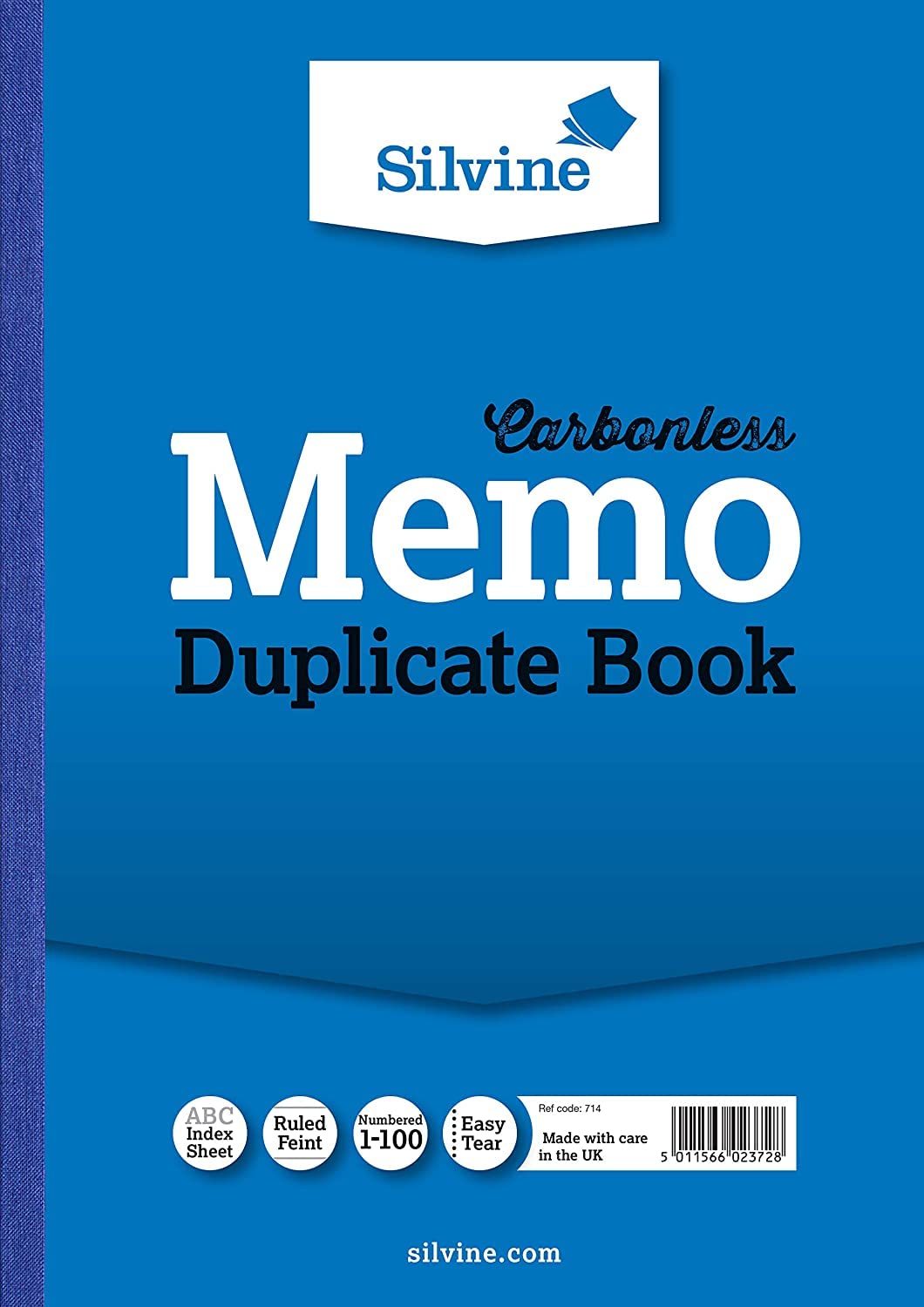 Silvine A4 Carbonless Duplicate Memo Book - Numbered 1-100 with Index Sheet
