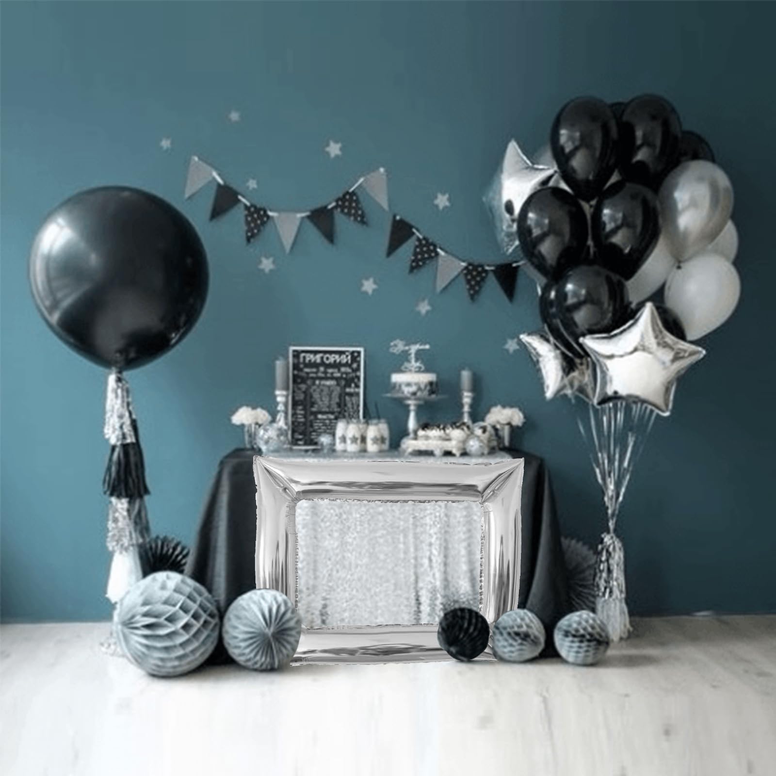 GROVBLE Fotobox accessoires, 23 stuks foto-rekwisieten, opblaasbare fotolijst, roségoud fotorekwisieten voor bruiloft, feestdecoraties