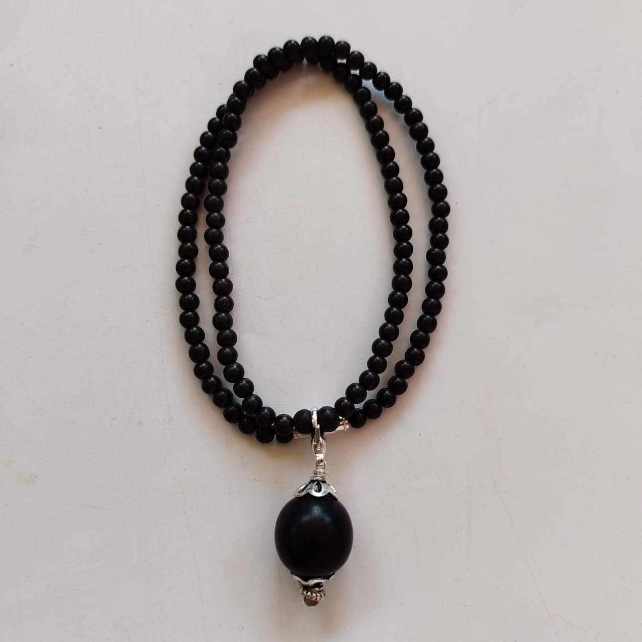 Karungali kattai Ebony Wood Chain with 18 mm Bead (Black)