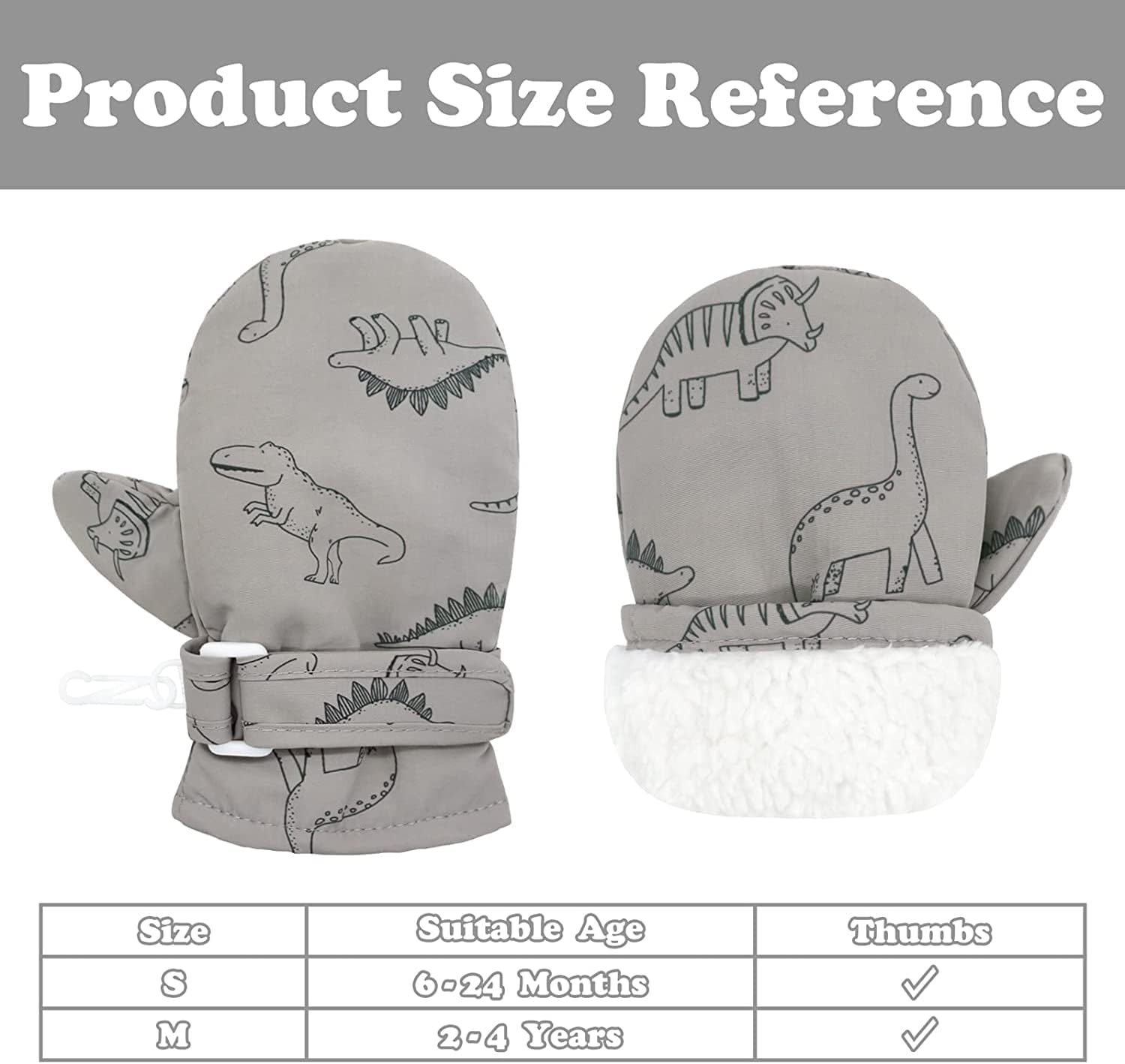 Toddler Gloves Kids Mittens Winter Warm Lined Fleece Gloves Waterproof Snow Baby Mitten for Boys Girls - Image 4