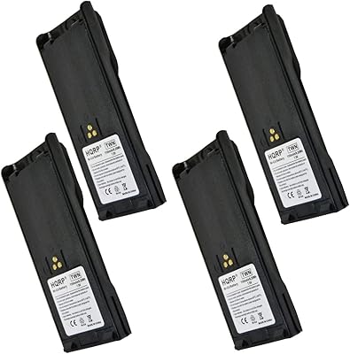 HQRP Four Batteries Works with Motorola GP-900 / GP900, GP-1200 / GP1200, GP-2010 / GP2010, GP-2013 / GP2013, HNN-9028 / HNN9028, HT-1000 / HT1000, HT-6000 / HT6000