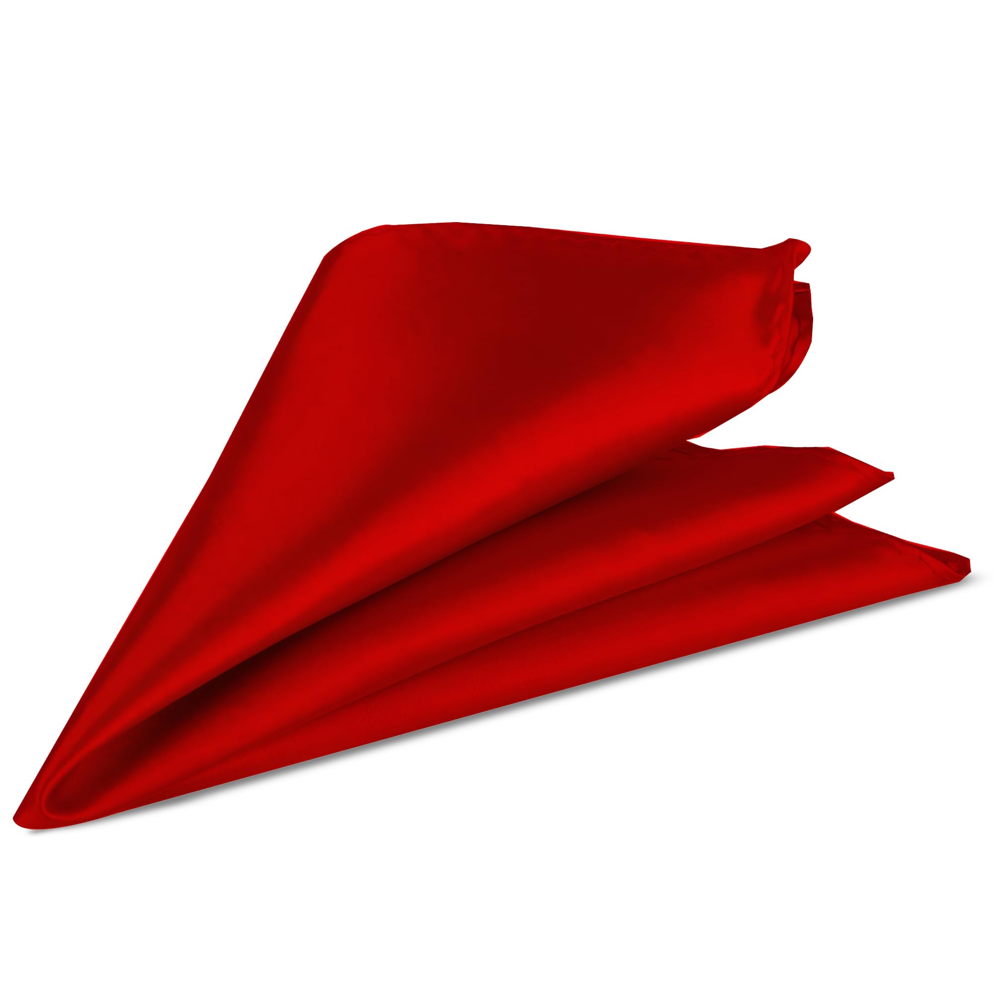 Trimming Shop Men’s Satin Pocket Square Handkerchief – Solid Colour Suit Hanky for Wedding, Groom, Prom, Party Unisex Plain Formal Wear Fashion Pocket Square, Soft Satin Dress Hanky (23cm, Deep Red)