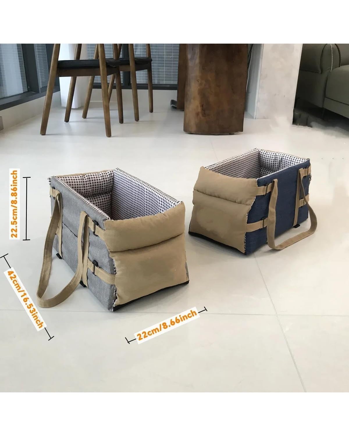 Hundesitze für Autos, Hunde-Autositz, Canvas, Katze, Hund, Transporttasche, tragbar, for das Auto, Sitz, Bett, zentrale Reisetasche for Hunde(Grey)