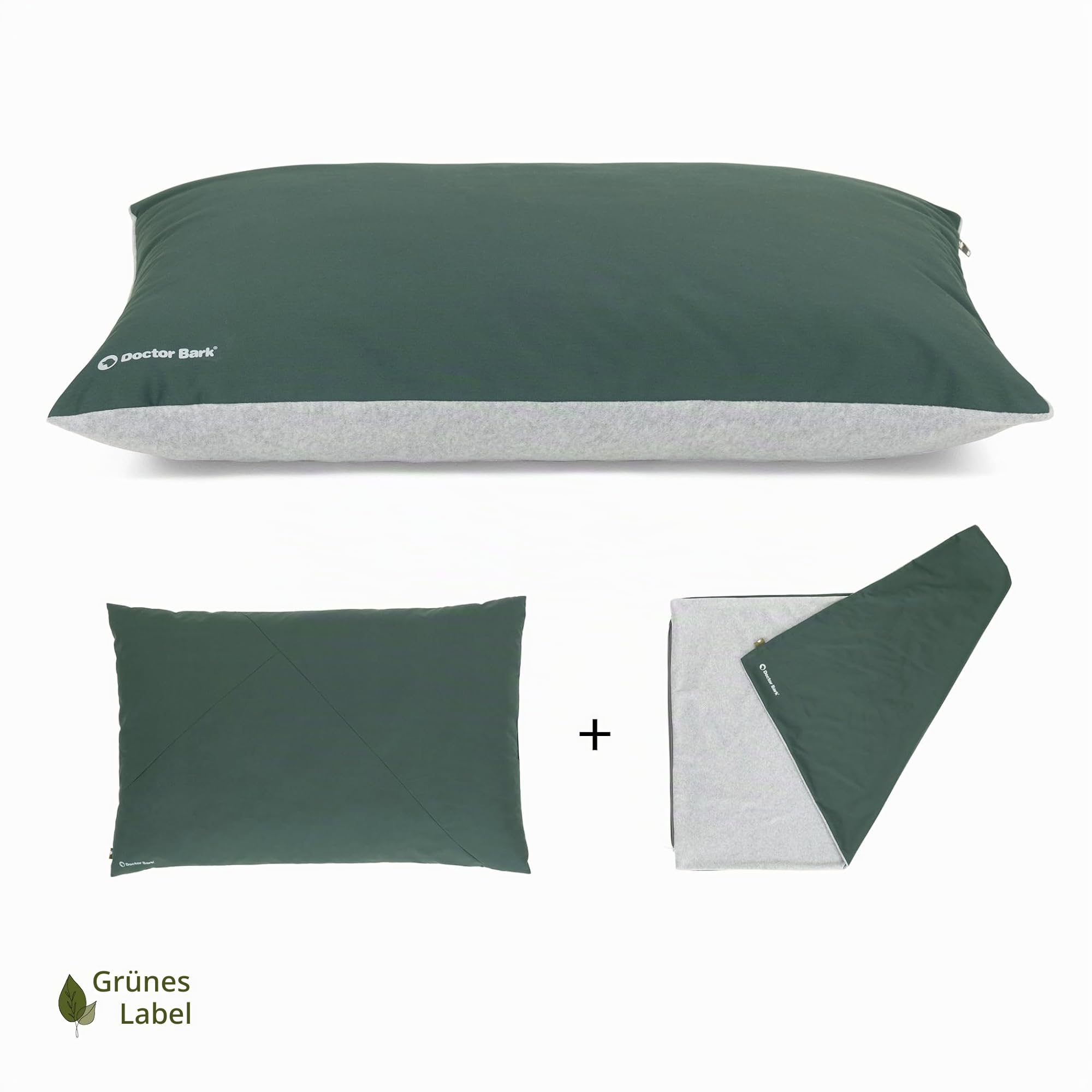 Doctor Bark Country Hundekissen Große Hunde Waschbar - Hundebett Weich - Liegekissen Kuschelig Pflegeleicht - GreenLabel (Country-Kissen - L, Grün)