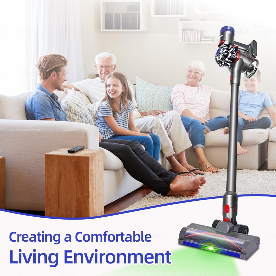 LED-Bürste-Ersatzteil Zubehör Kompatibel Mit Dyson V7,V8,V10,V11,V15,Staubsauger Bürste für Verhedderungsfrei und Antistatisch,Bodendüse für Hartböden und Teppiche.