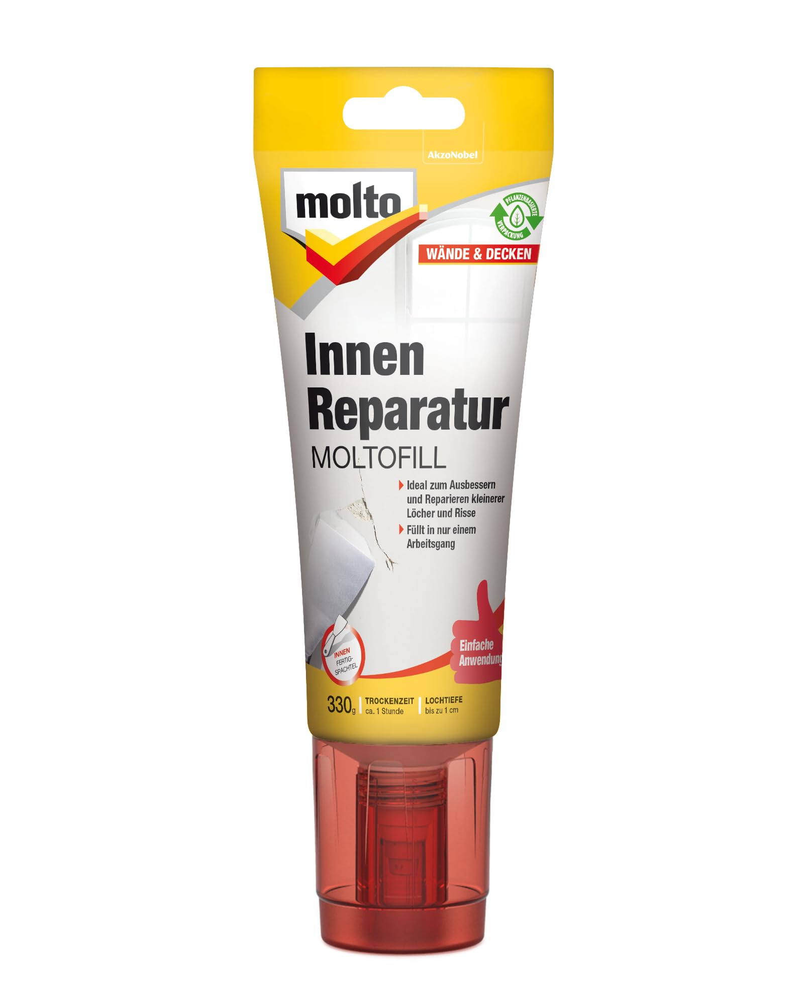 Molto Innen Reparatur Moltofill – Innen-Fertigspachtel, 330 g, Weiß