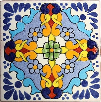Fine Crafts Imports 6x6 4pcs Primavera Talavera Mexican Tile