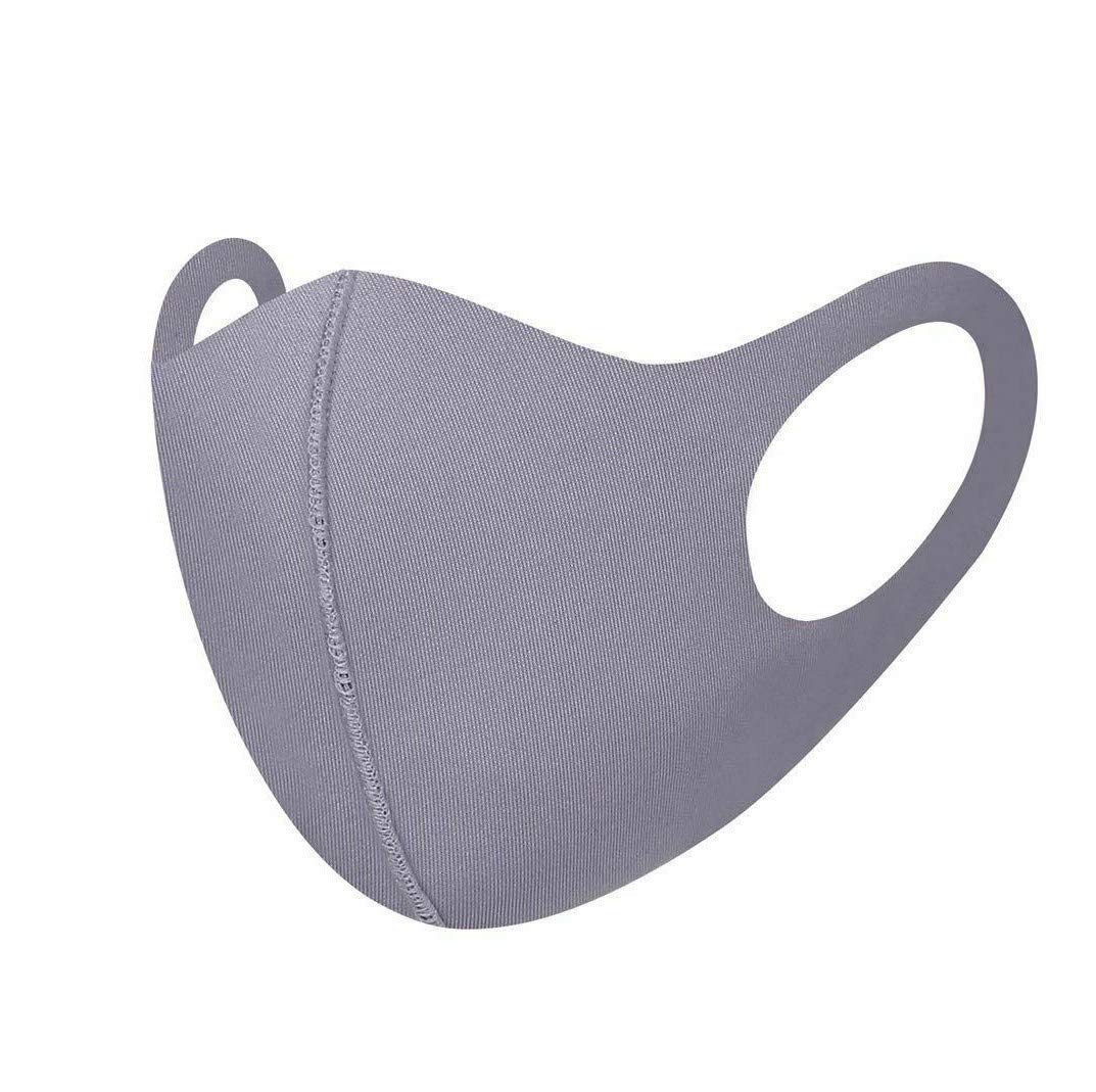 Komonee Men's Grey Adults Washable Reusable Face Mask Dustproof Cloth Mouth Cover Covering For Wo Outdoors Indoors Cycling Ski Protection