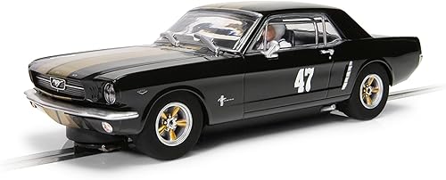 Scalextric Ford Mustang - Negro y dorado - 132 coche