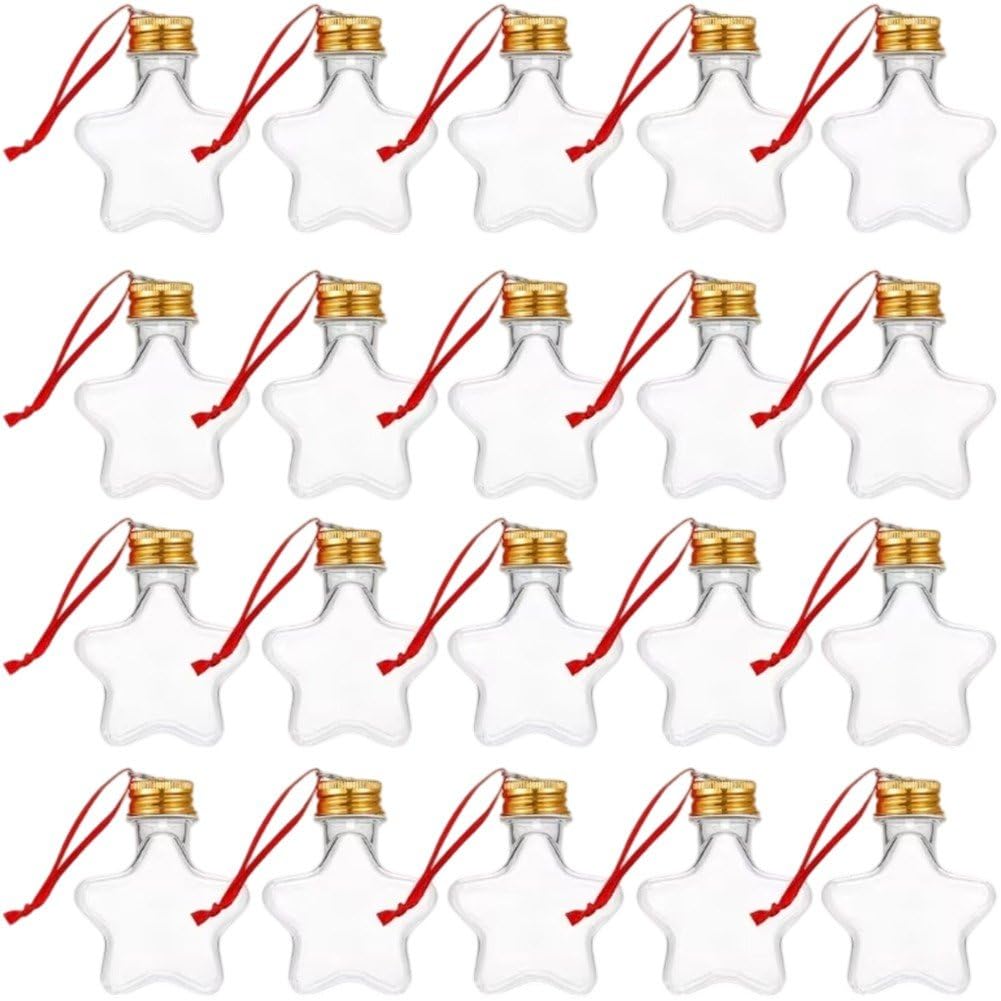 Vbsqic Clear Christmas Decoration Bottles 20pcs Fillable Ornament Christmas Candy Boxes Christmas Tree Hanging Ornaments Table Decoration