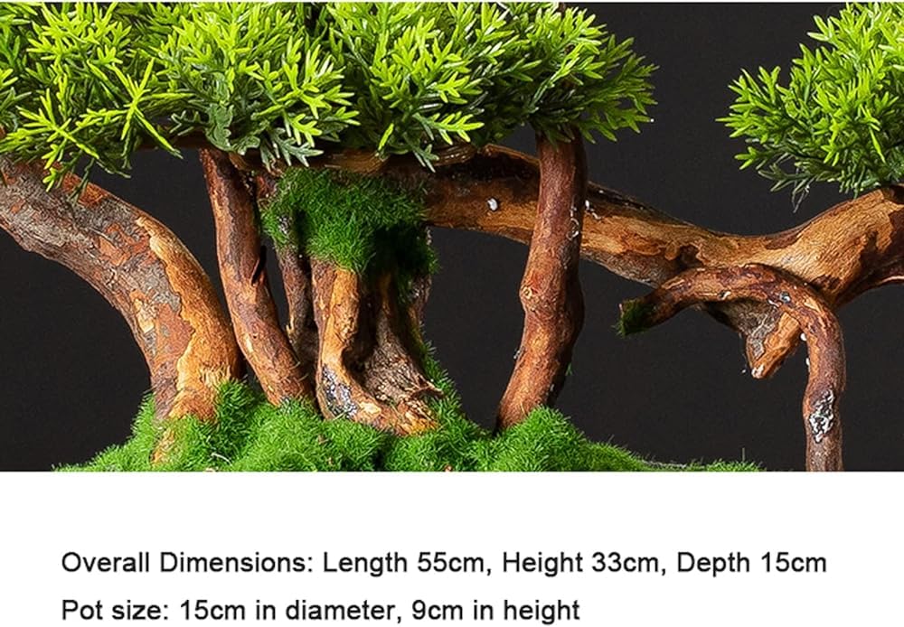 Künstlicher Bonsai-Baum groß mit Keramiktopf – künstliche Bonsai-Pflanze für Zuhause, Büro, Schreibtisch, Tischdekoration – künstliche Zimmer-Bonsai-Topfpflanze