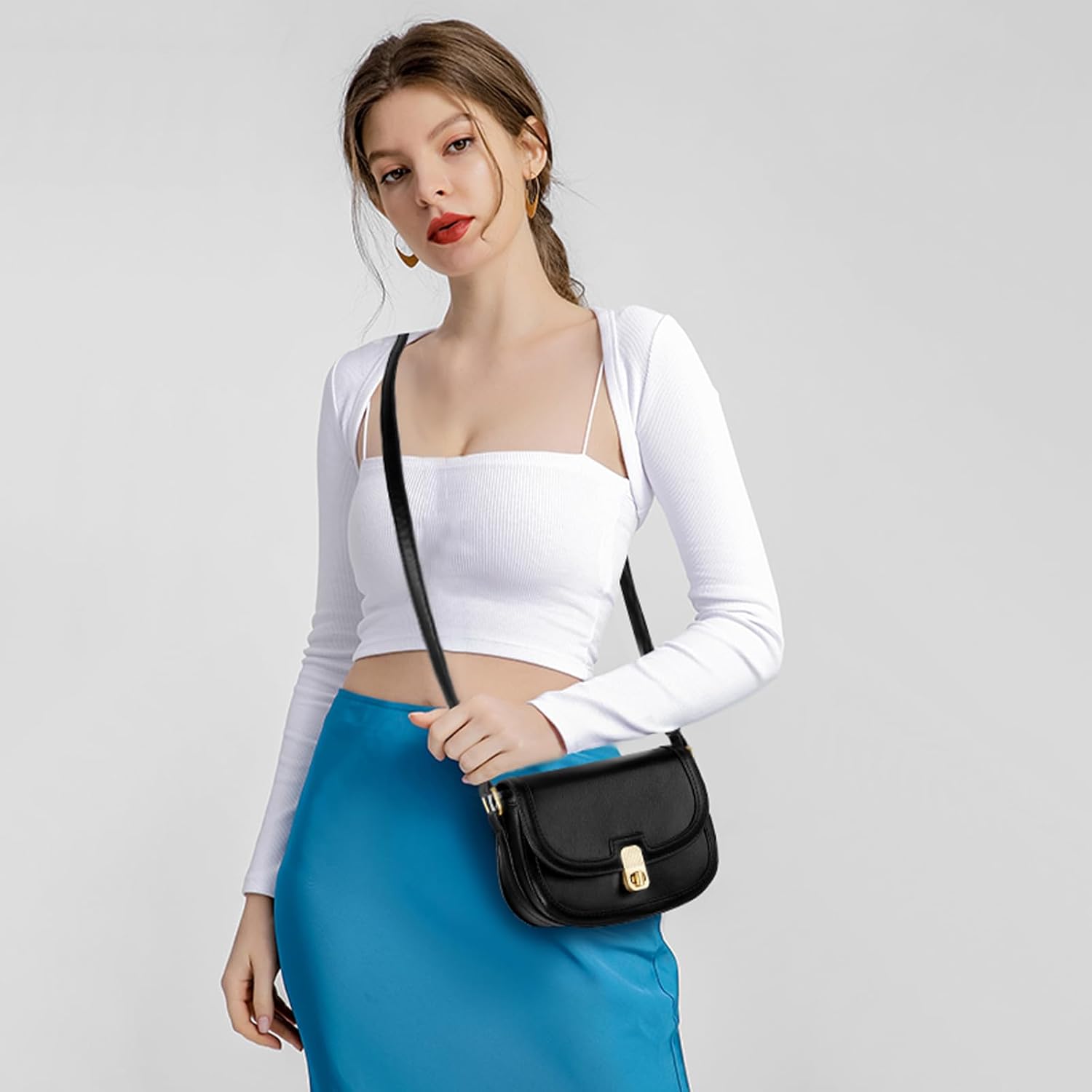 SENDEFN Shoulder Bag for Women Trendy Crossbody Handbags Retro Clutch Underarm Purse Small Square Bag - Image 2