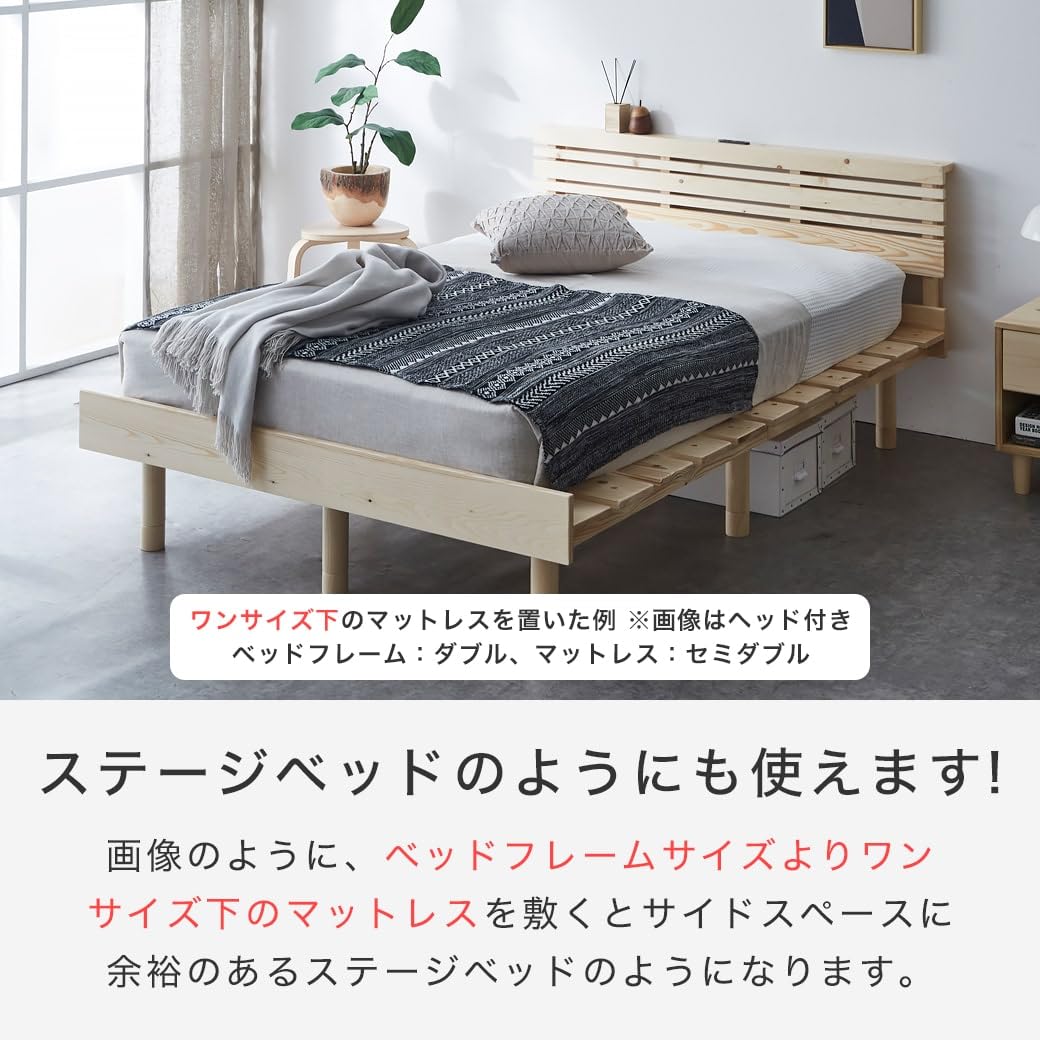 Amazon｜ネルコンシェルジュ マーヴィン すのこベッド クイーン ベッド 