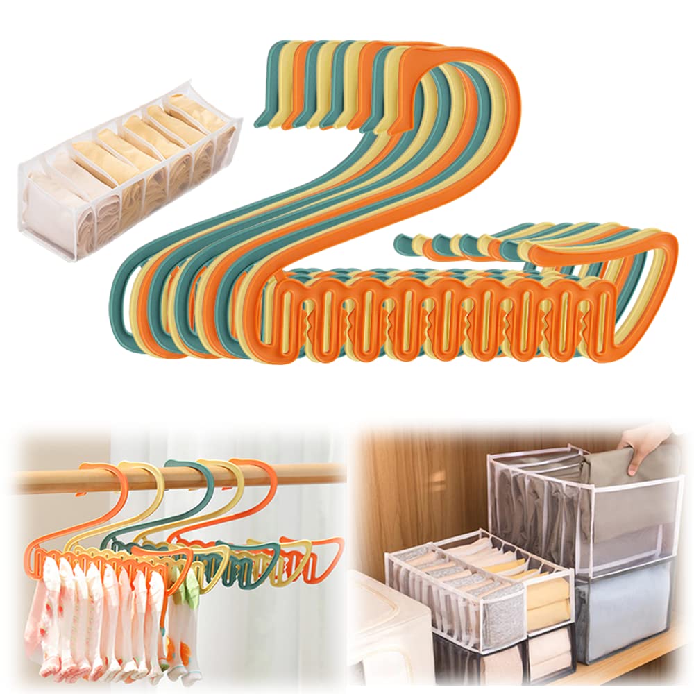 Photo 1 of 12Pcs Drying Rack, Sock Hanger, Portable Clothes Hanger, Windproof Underwear Hanger, Total 96 Clip Holes, with 1 Folding Sock Organizer, for Drying Socks, Bra, Baby Clothes and Small Laundry Items