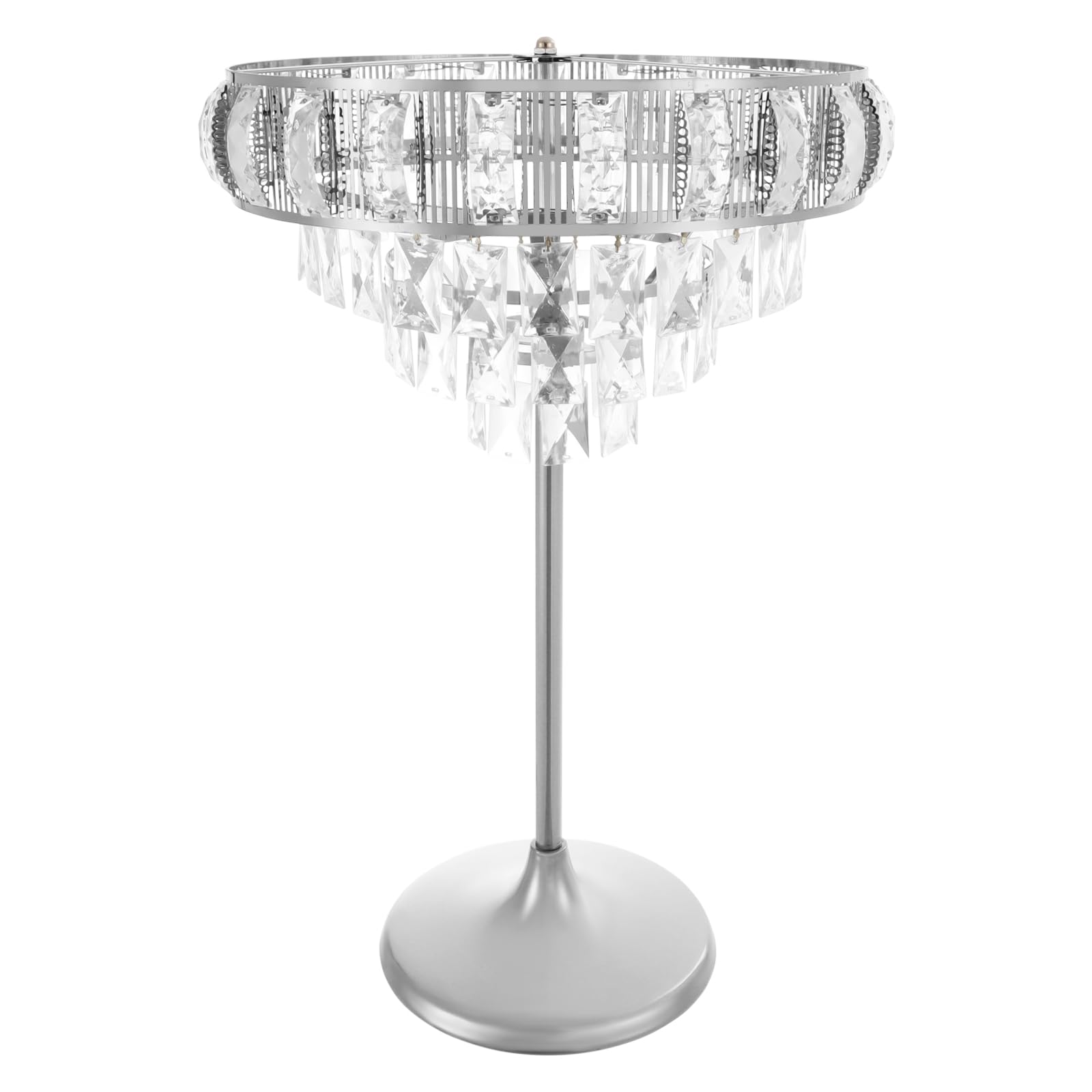 Supporto per fiori in acrilico e metallo, con ciondolo in cristallo, moderno | Decorazione da tavolo per matrimoni, eventi, supporto per fiori, 42 x 60 cm