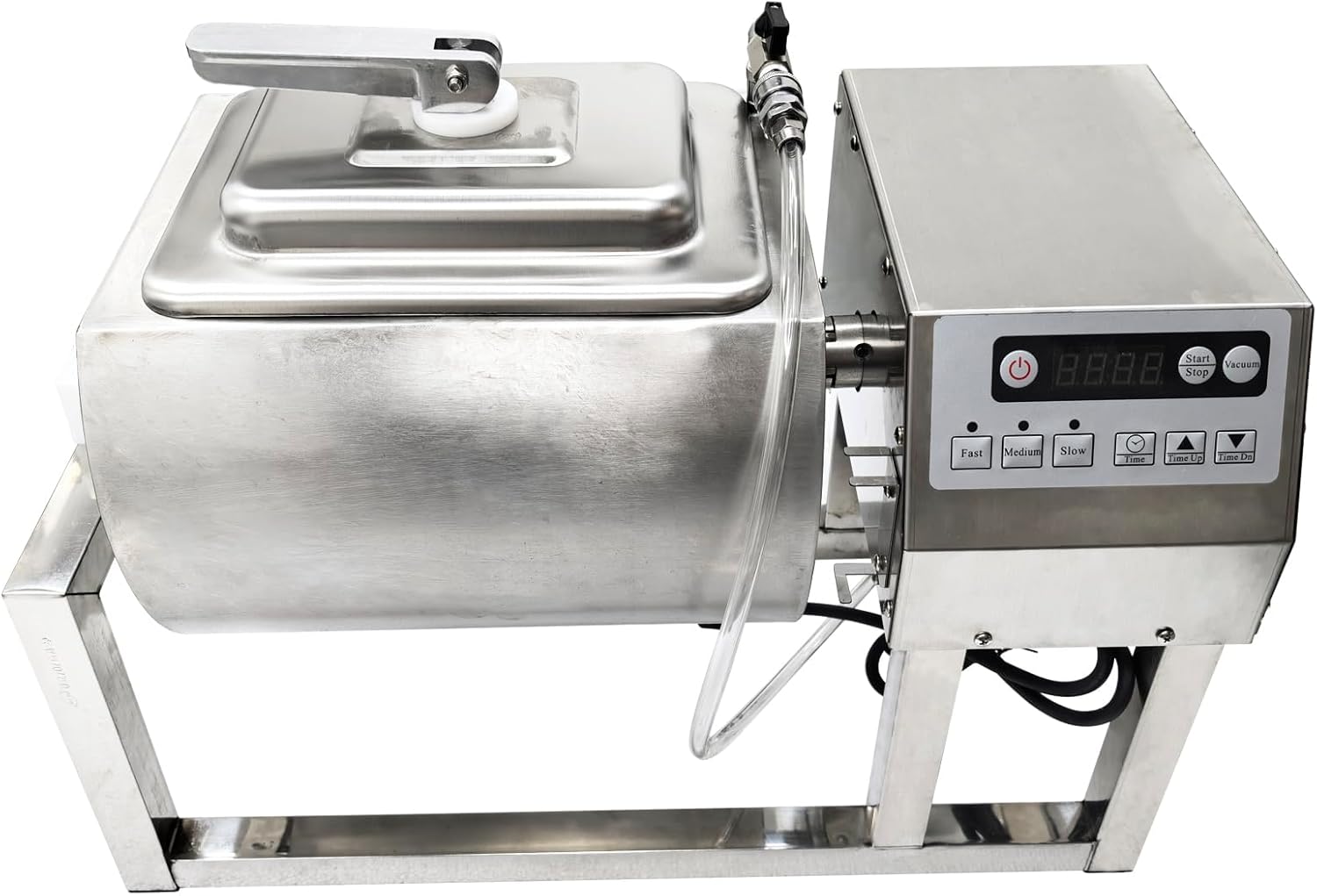 Electric Meat Vegetable Vacuum Marinator, Circular Tumbler Rotatable Marination 15QT Commercial Stainless Steel Food Marinating Tool Meat Pickle Machine for Jerky, Sausage Bacon