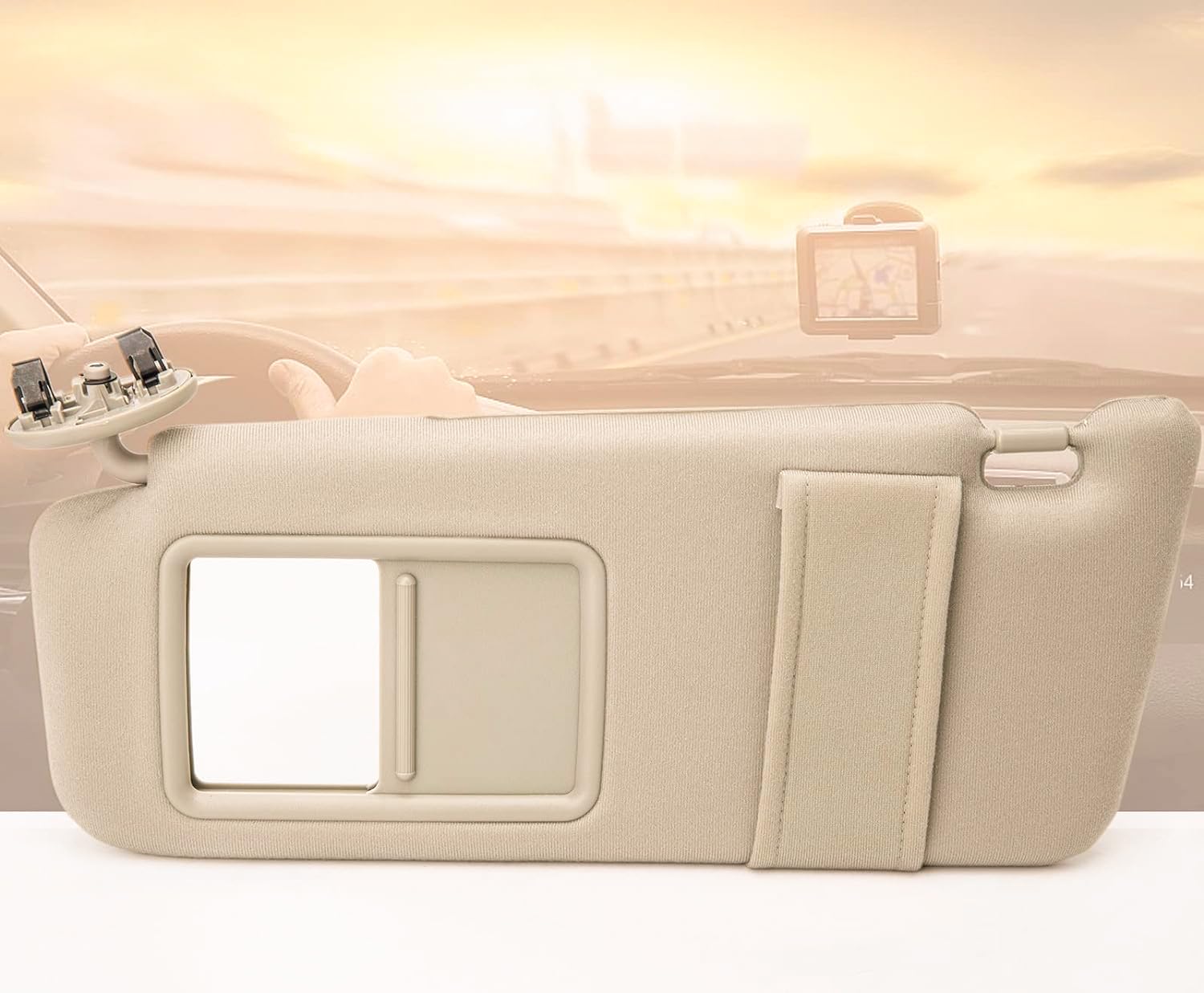 Left Driver Side Sun Visor Fit for Toyota Camry without Sunroof 2007 2008 2009 2010 2011 Replaces Part # 74320-06780-B0, 74320-33B81-B0(beige)