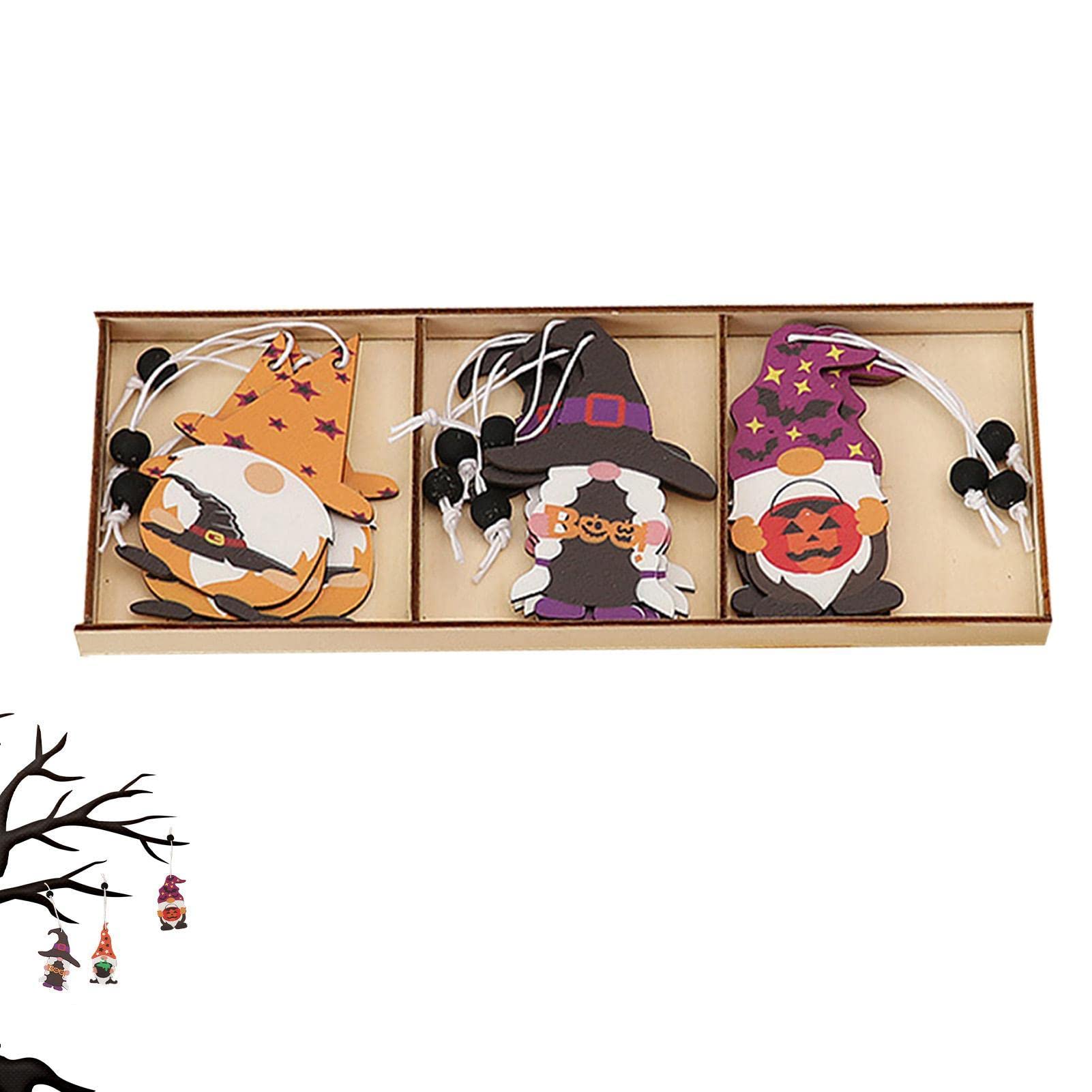 tonglingFall Gnomes Hanging Tags | Wooden Gnomes Hanging Pendant - Elf Hanging Witch Gnome Tags For Autumn Fall Halloween Party Decoration