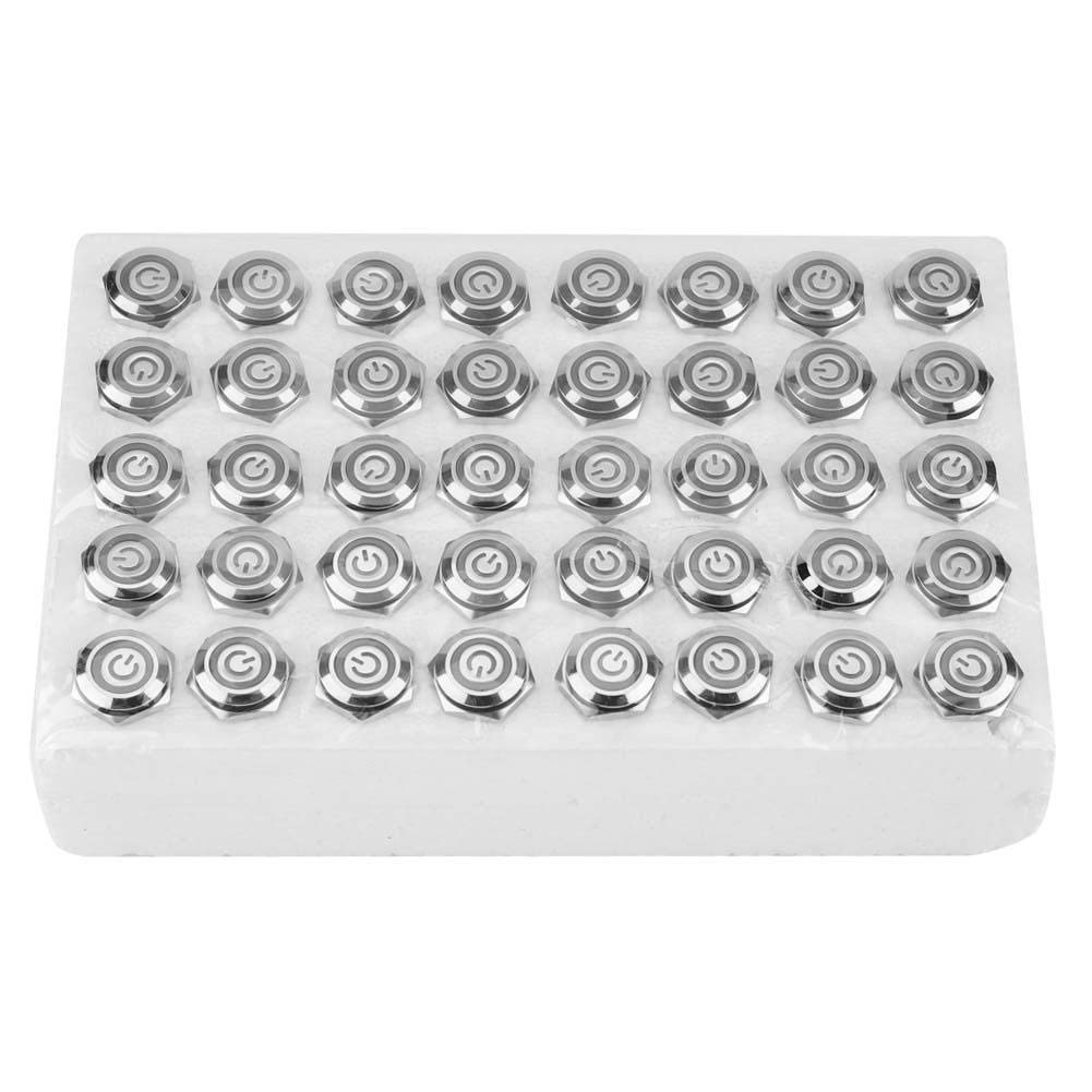 Selflocking button switch, 16mm flat head button switch, 5 pin, IP65