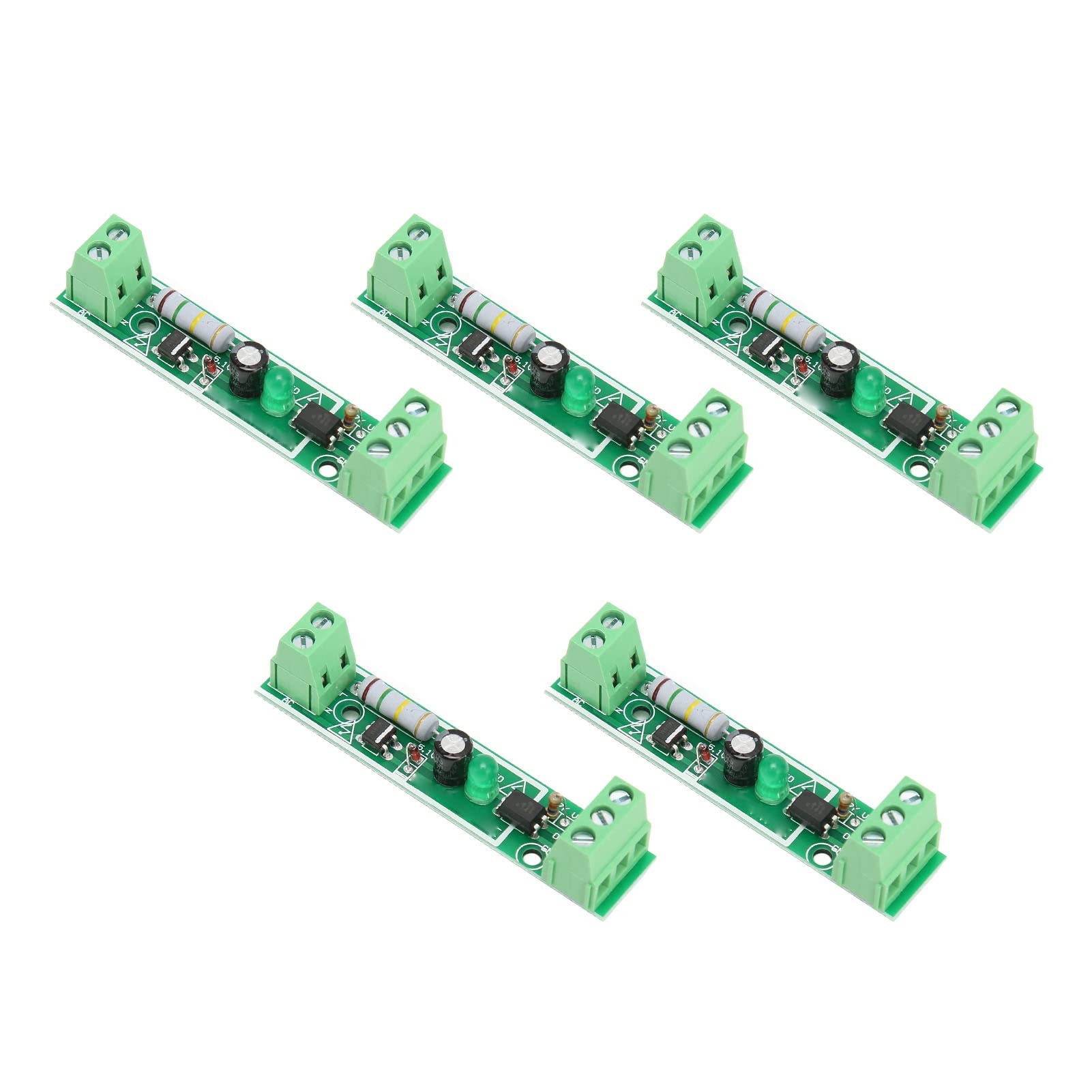 Optocoupler Module, Compact Size, Easy Connection, 5pcs 1 Channel Detection Board for AC 220V Voltage Detection