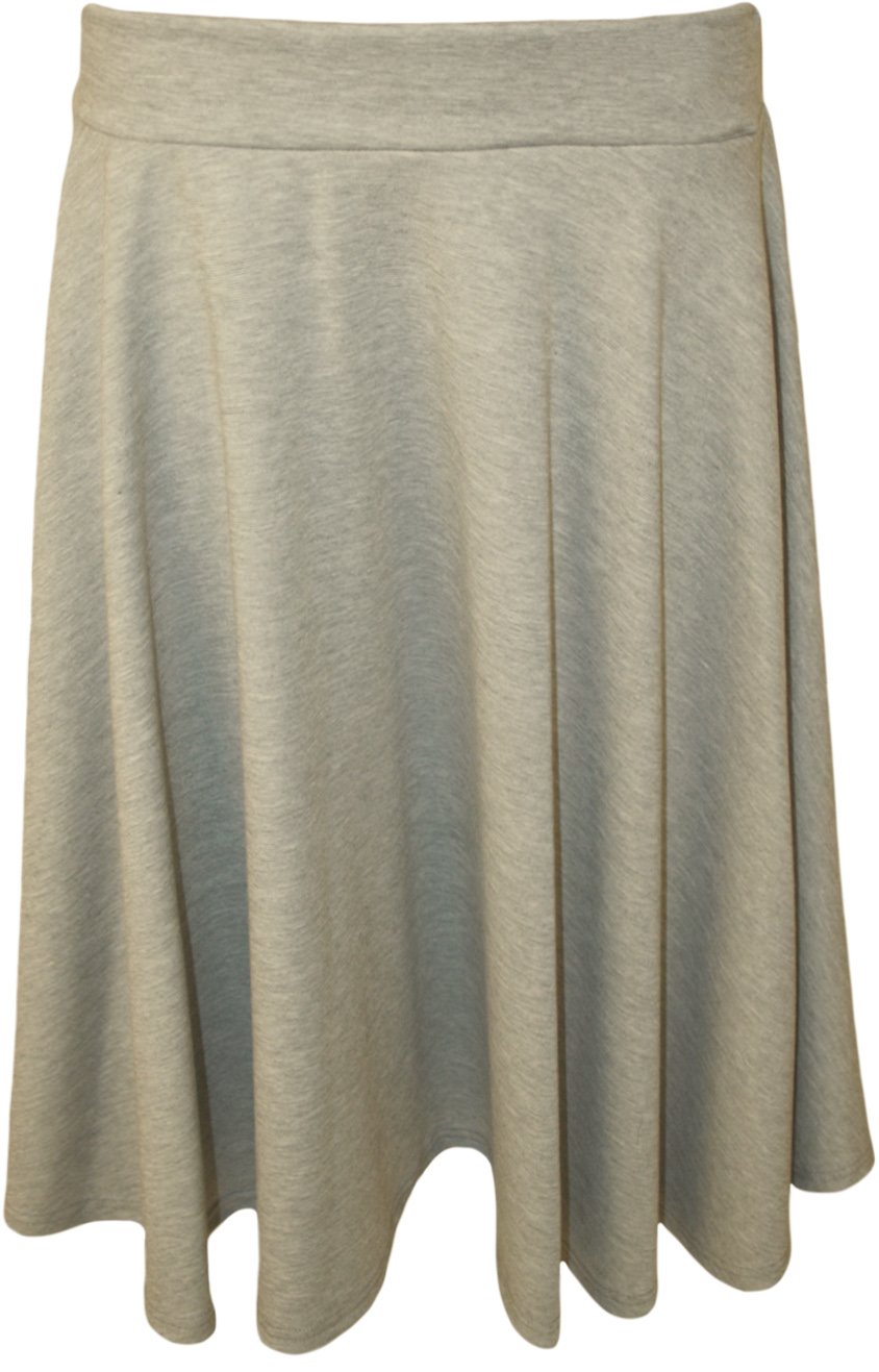 Wearall Women's Grey Plus Size Plain Flared Elastic Waist Short Skater Skirt - 18
