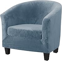 Vista 9 de Funda de terciopelo para silla de club, fundas para sillón de sala de estar, funda elástica para sofá de bañera, fundas redondas para sillón de sala