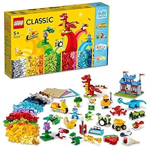 LEGO Classic 11020 Set de construcci�n, caja de ladrillos para crear un castillo, un tren, etc.
