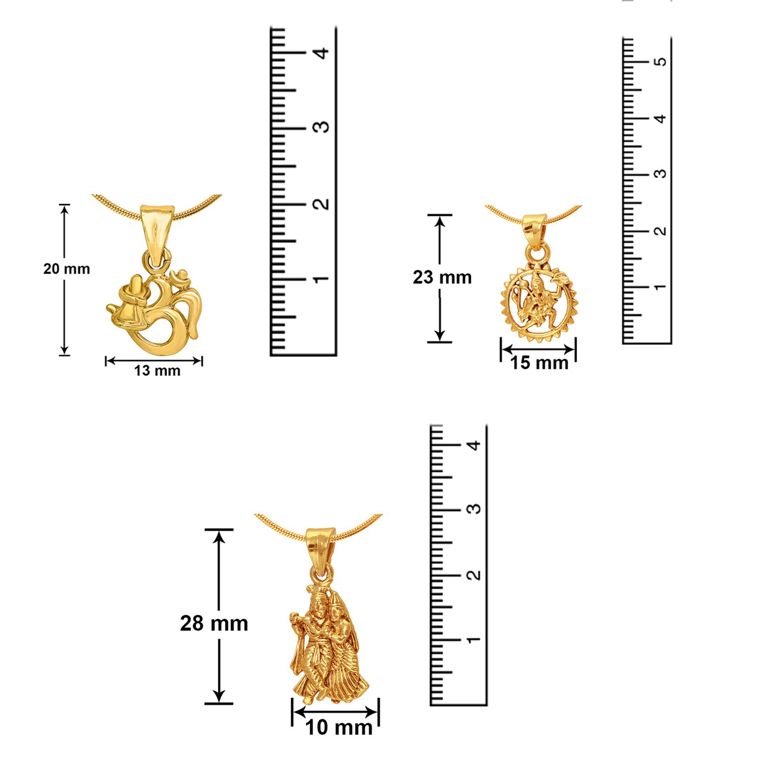Plated Radha-Krishna Hanuman Shiva God Pendants