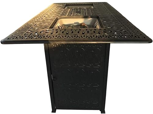 ALTURA de la Hoguera de propano Bar exterior doble quemador mesa muebles de aluminio fundido Elisabeth