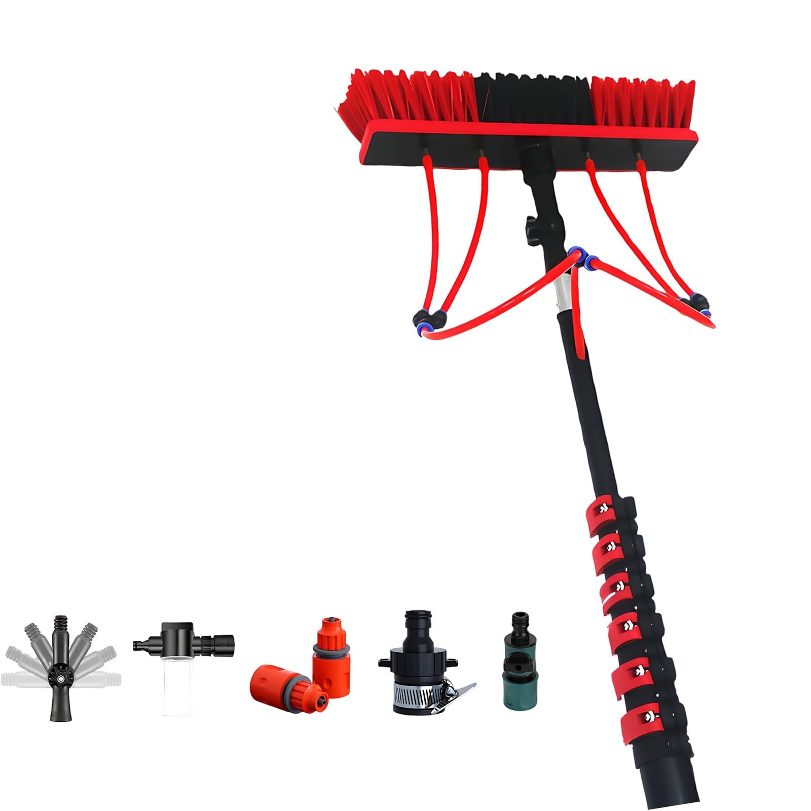 XYFGODEM Telescopic Carbon Pole for Cleaning Glass and Exterior Surfaces – Multipurpose Tool for Solar Modules Caravans