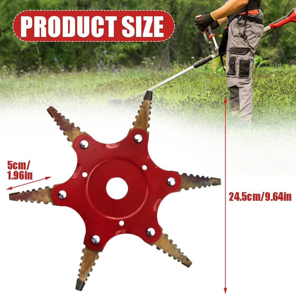Unkrauttrimmer-Aufsatz 245 Mm – Rot, Mit Stahlklinge, Für Rasen, Gehwege Und Fugen, Einfache Montage