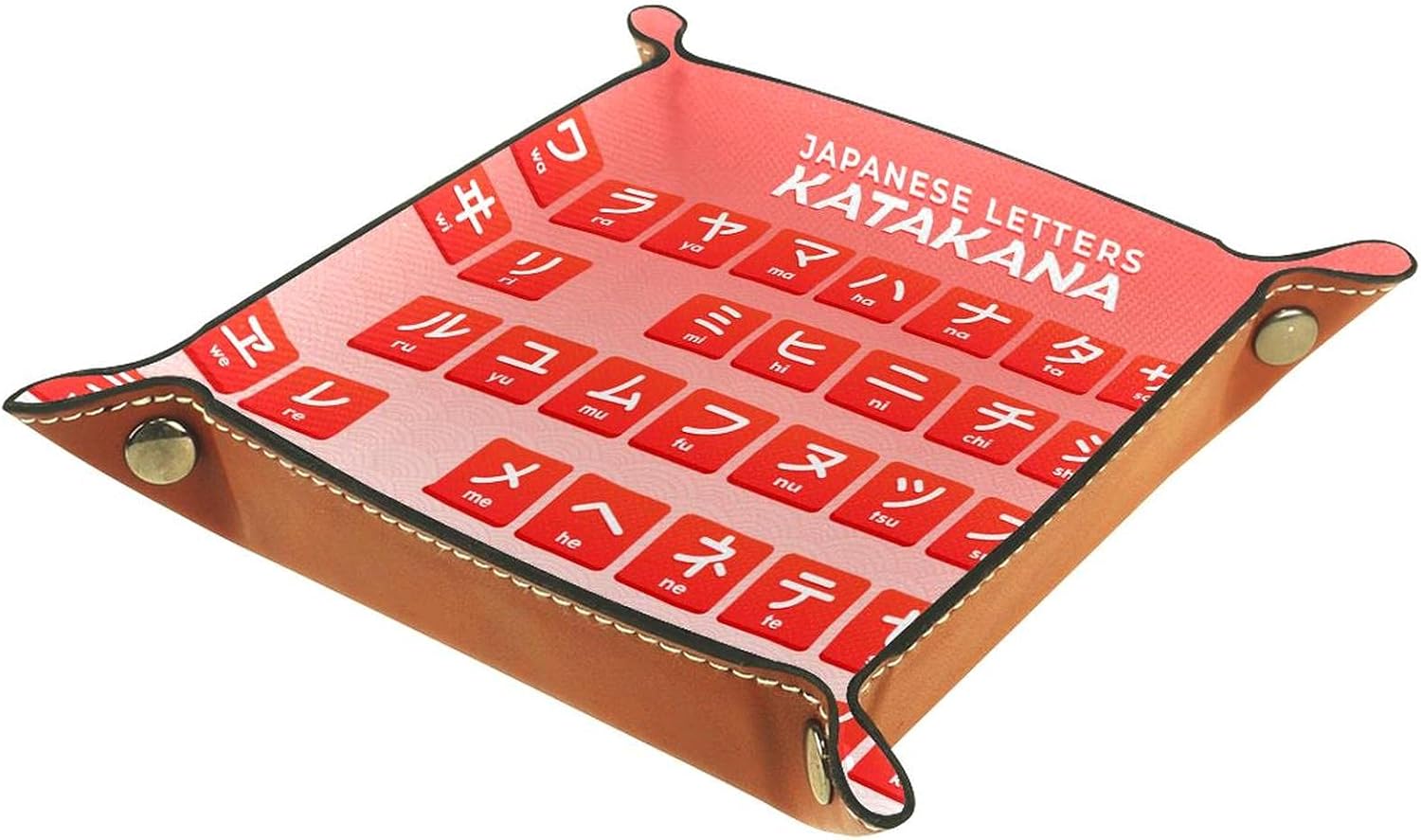 Japanese Letters Hiragana Alphabet Red Leather Watch Box for Wallets