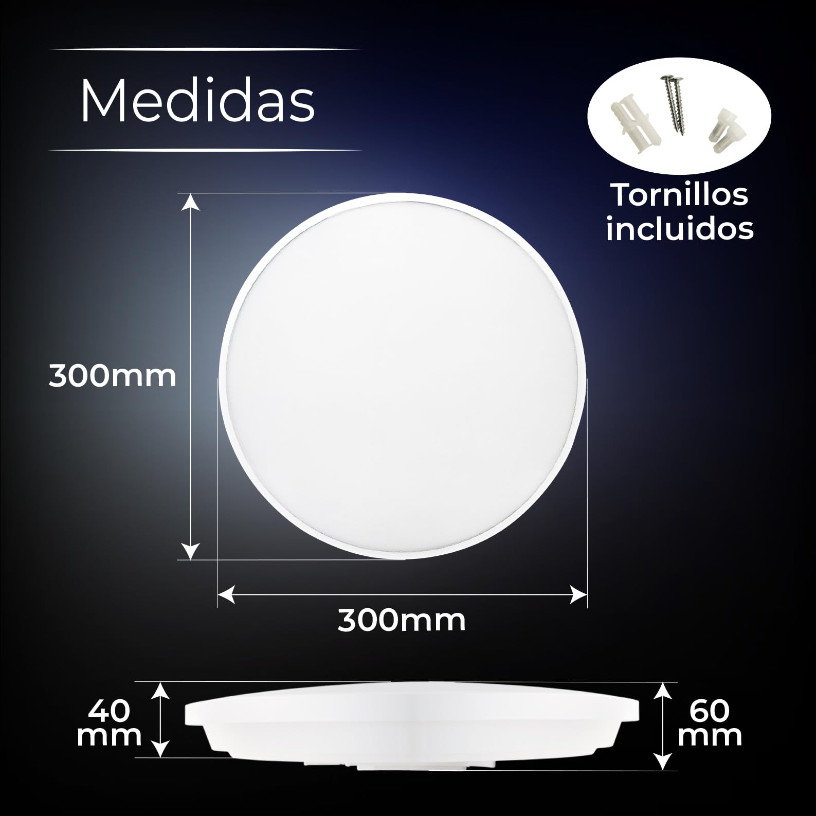 LED ATOMANT 4x Plafon LED Redondo Superficie 30cm 24W RGB+CCT y Mando | Regulable, Facil instalacion