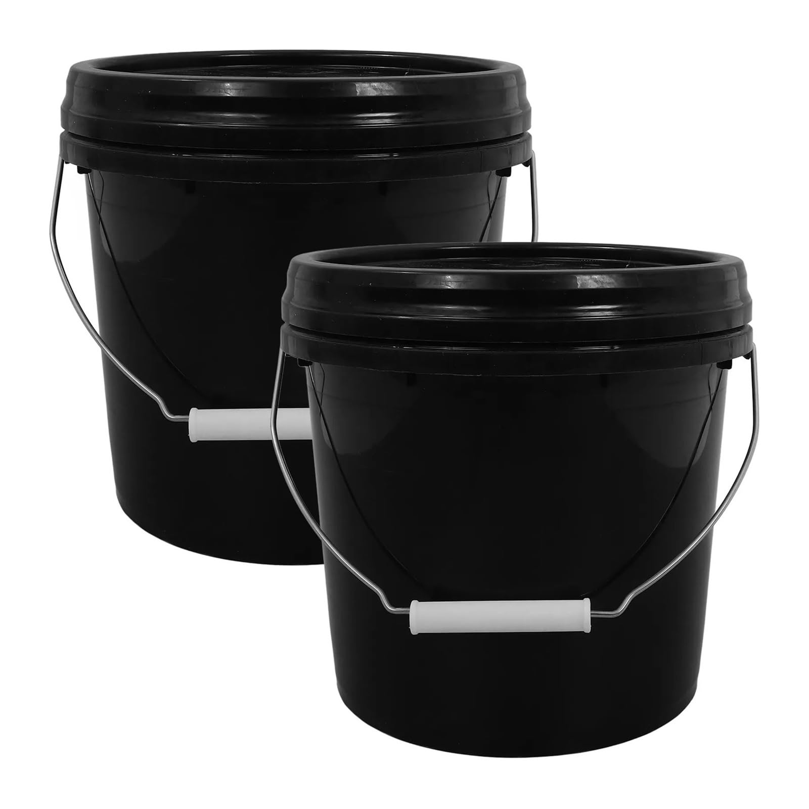 Cubos De Pintura De Plástico Cubo de plástico versátil con Tapa de 2 Piezas | Superficie lisa, diseño sin rebabas, ideal for almacenamiento de agua, hielo, arena, jardín, hogar(Yellow)