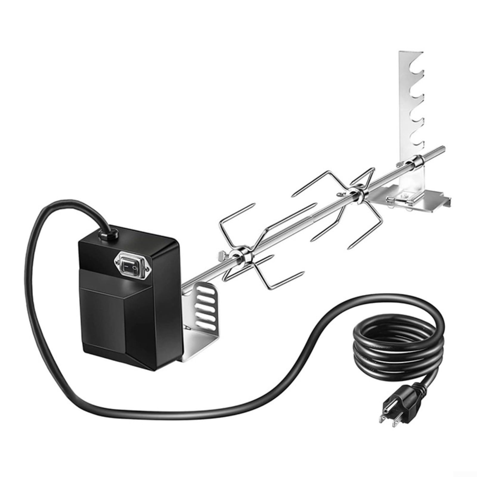 Kit girarrosto elettrico per barbecue grill, in acciaio inossidabile 304 motorizzato con asta per spiedo fino a 73 cm, capacità 18,1 kg con forchette e hardware (AU)