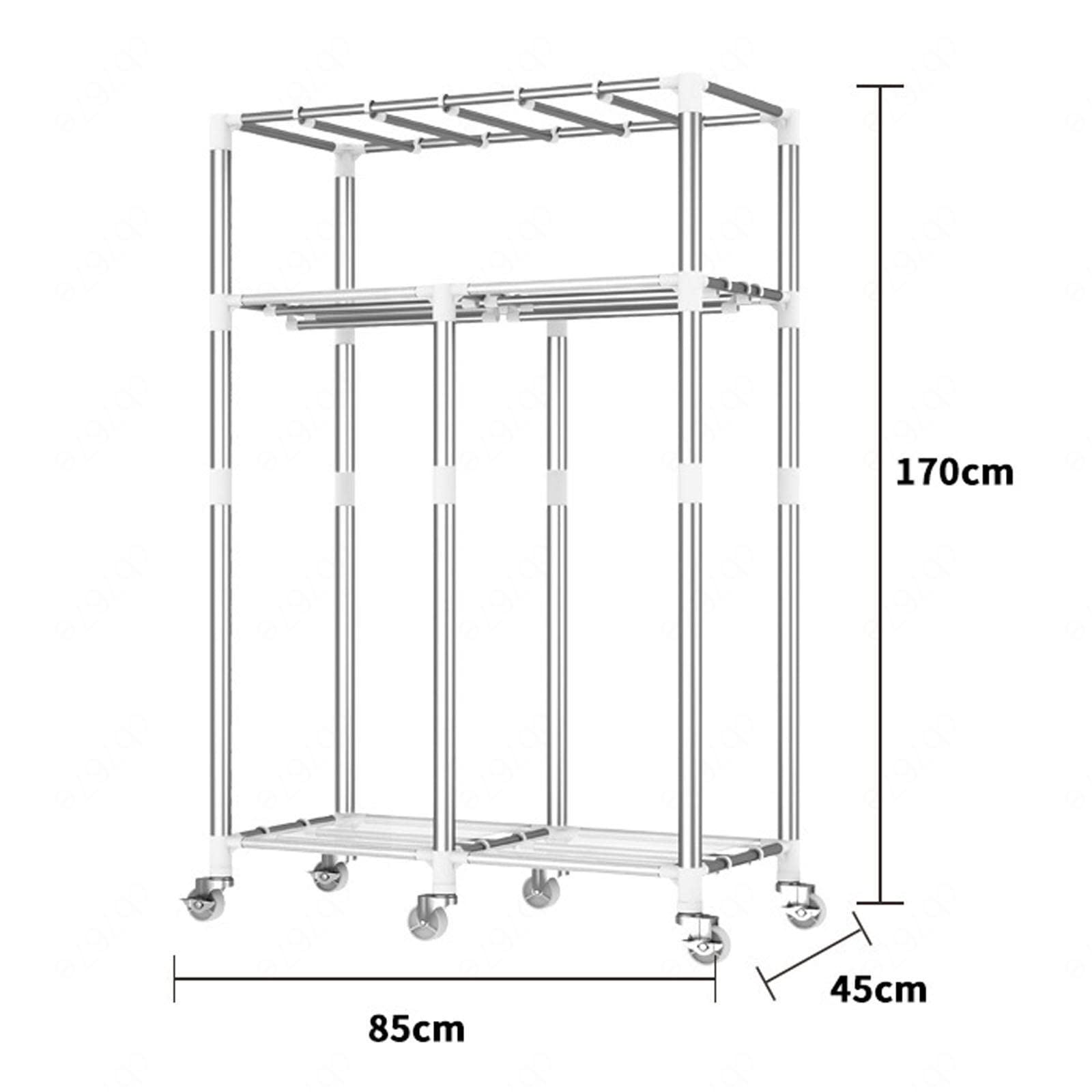 UYSELA Armadio Pieghevole in Tessuto,Armadio Portatile in Tessuto,Armadio organizzatore per Armadio,Guardaroba con aste Appendiabiti,C-85x45x170cm