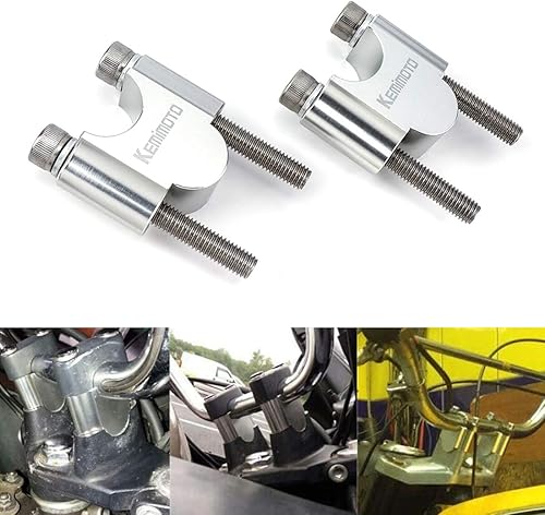 Miniatura 3 de KEMIMOTO Elevadores de manubrio de 78", 30 mm de altura, para Kawasaki Honda Suzuki ATV Dirt Bike Yamaha, Plateado
