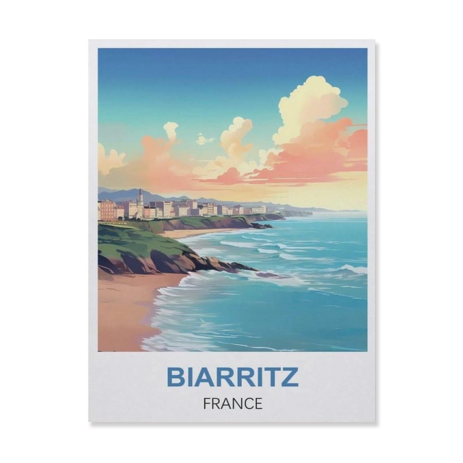 Funny Metal Tin Signs，Biarritz France(15x30cm）