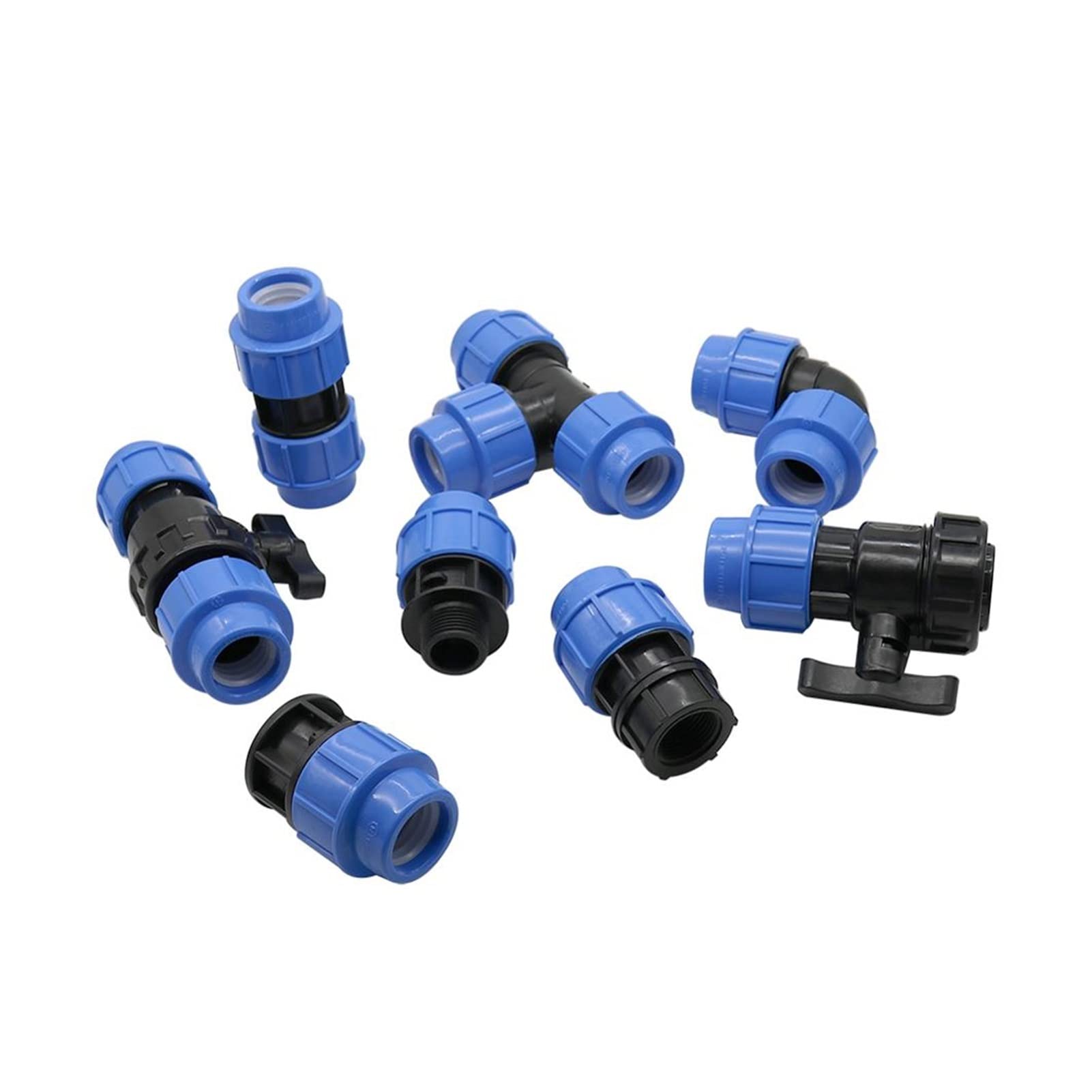 ICXLPMC Garden Plumbing OD 32mm Pipe Connector Straight Tee Elbow Connector Valve Garden Irrigation Hose Connector (Color : Gold)