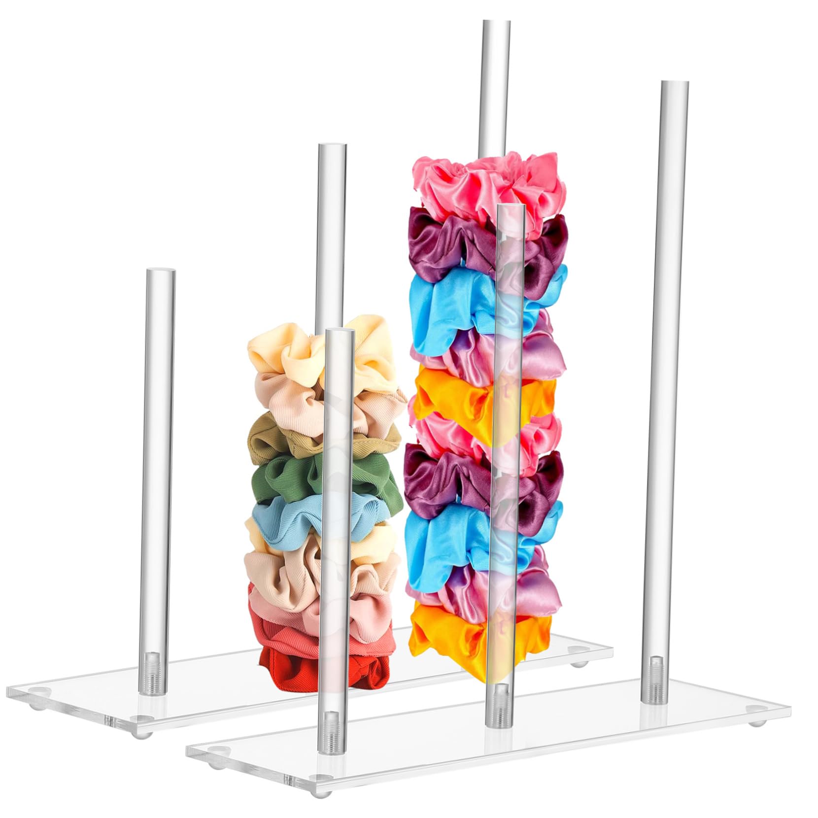 OUNONA 2pcs Hair Tie Holder Organizer Clear Bracelet Display Stand Stylish Scrunchie Storage Rack for Hair Accessories Elegant Vanity Dressing Table Decor